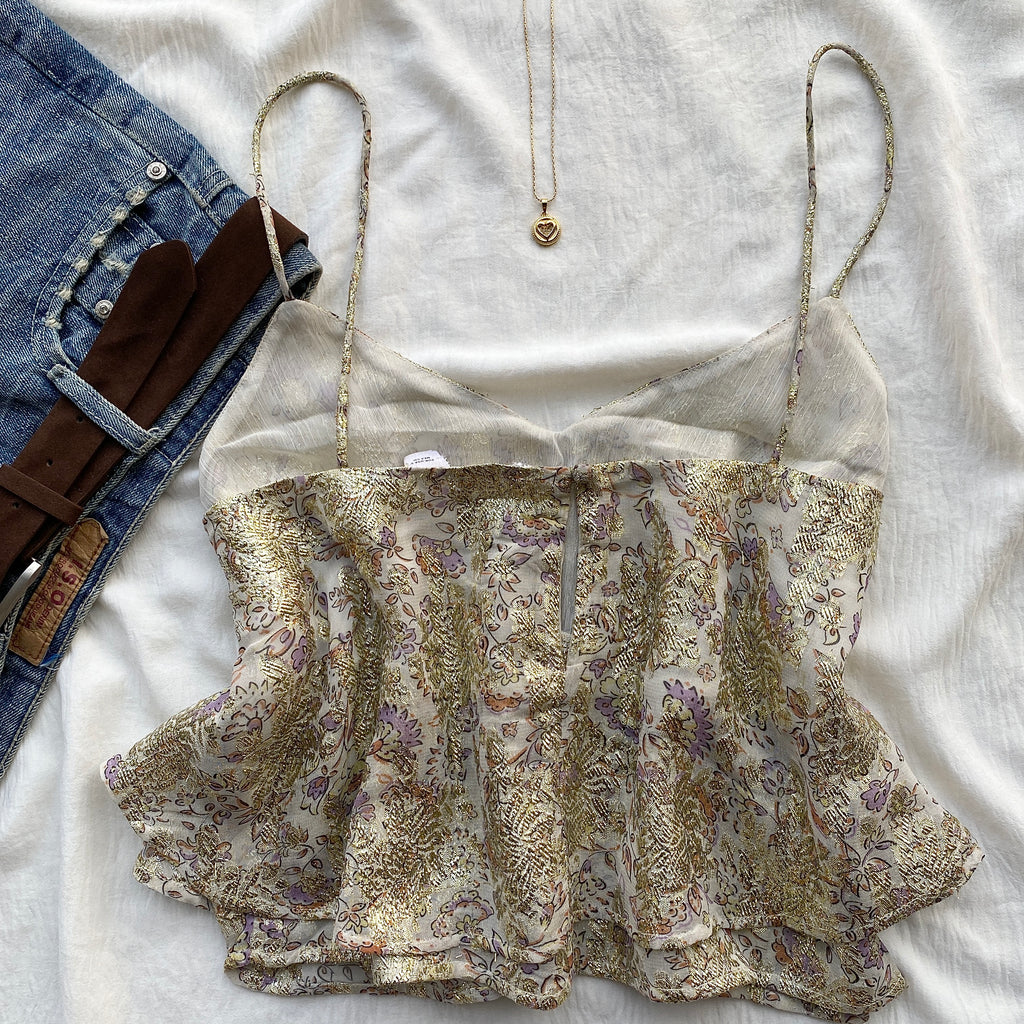 METALLIC THREAD TOP FROM ZARA (Sizes available)