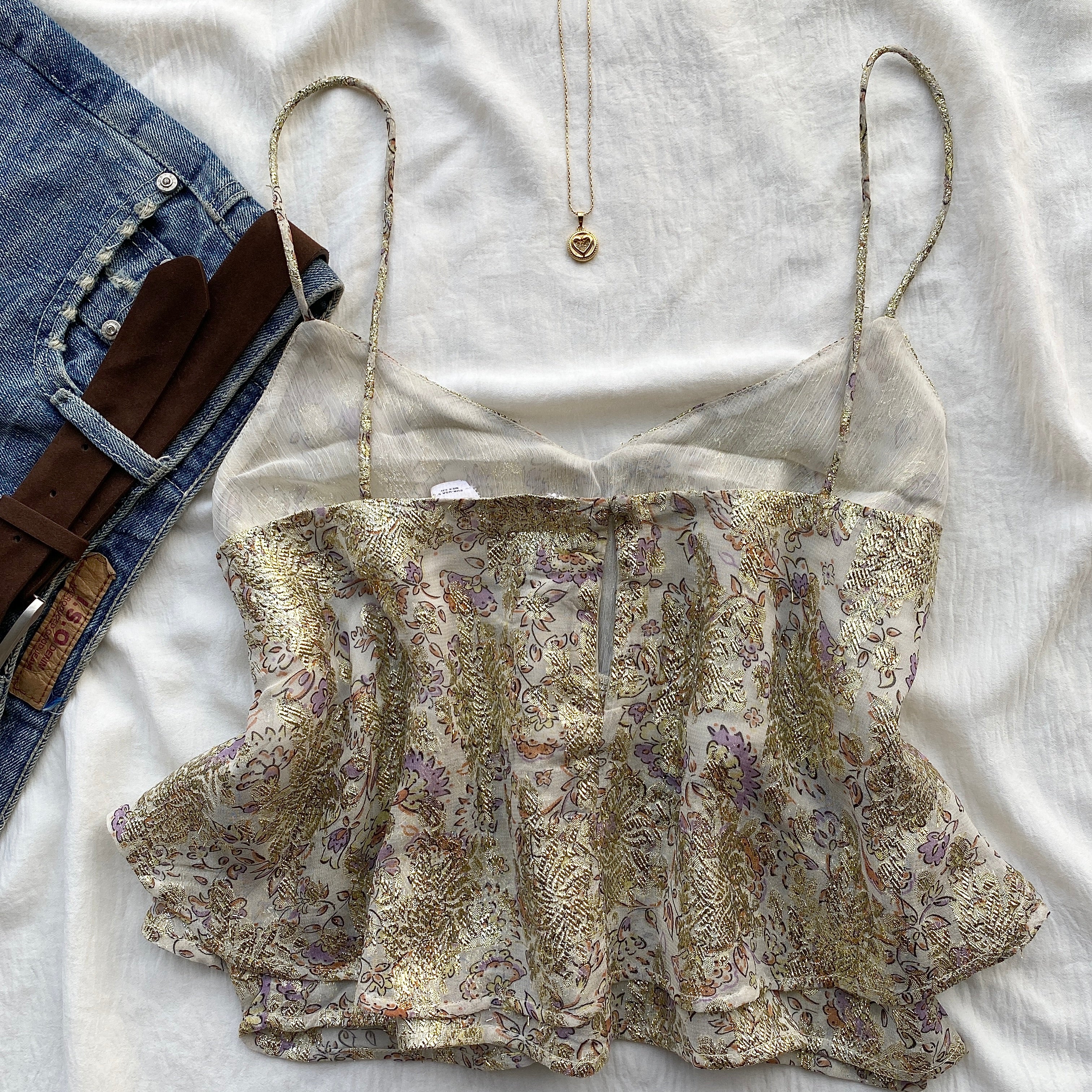 METALLIC THREAD TOP FROM ZARA (Sizes available)