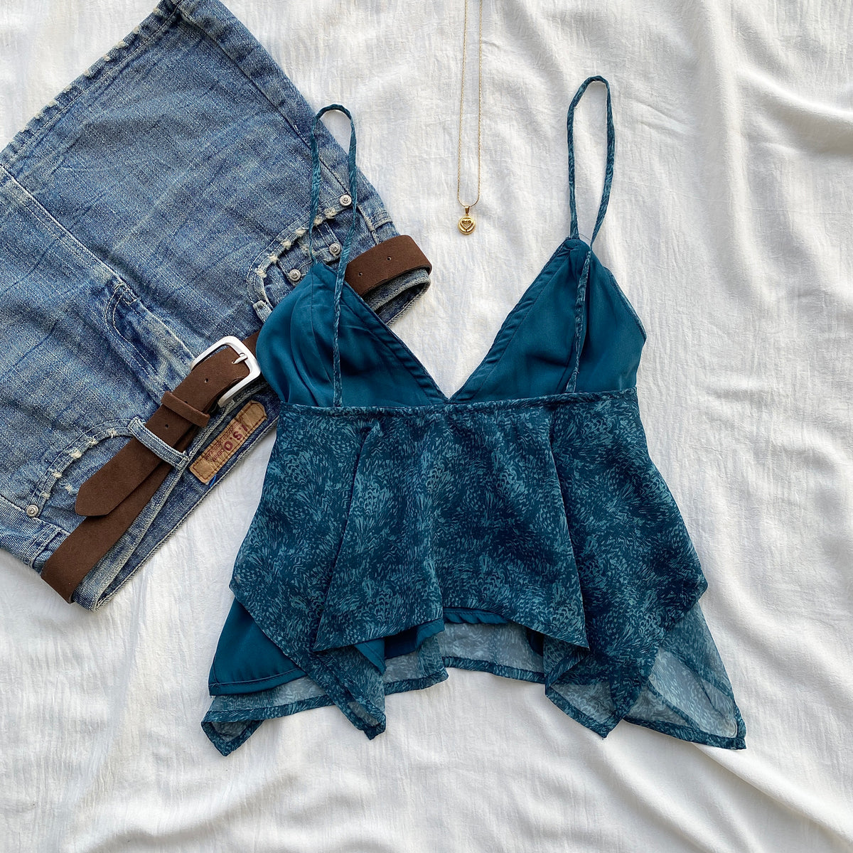 BLUE STUDDED TOP FROM MANGO (Sizes available)