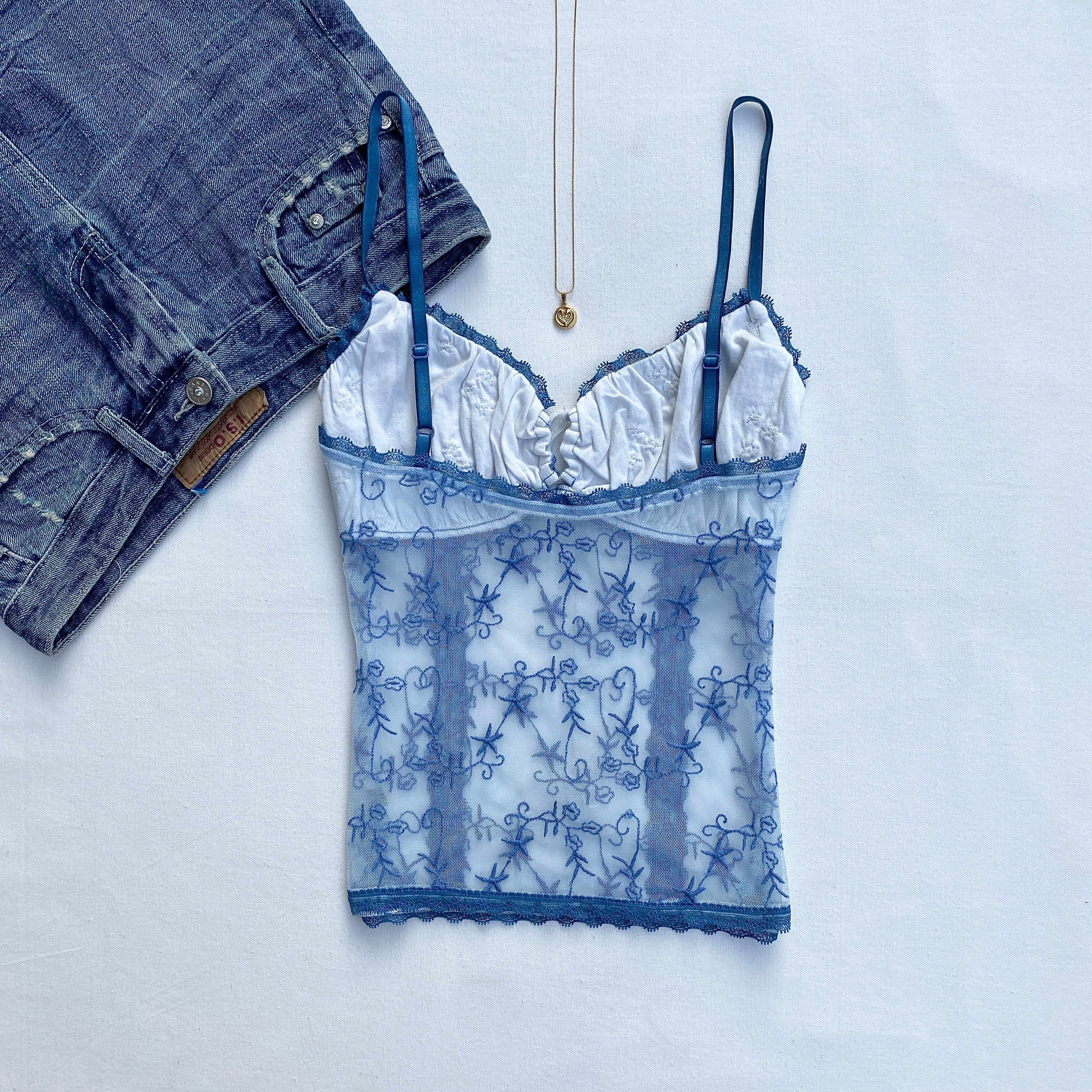 BLUE EMBROIDERED TOP FROM URBAN OUTFITTERS (Multiple sizes available)