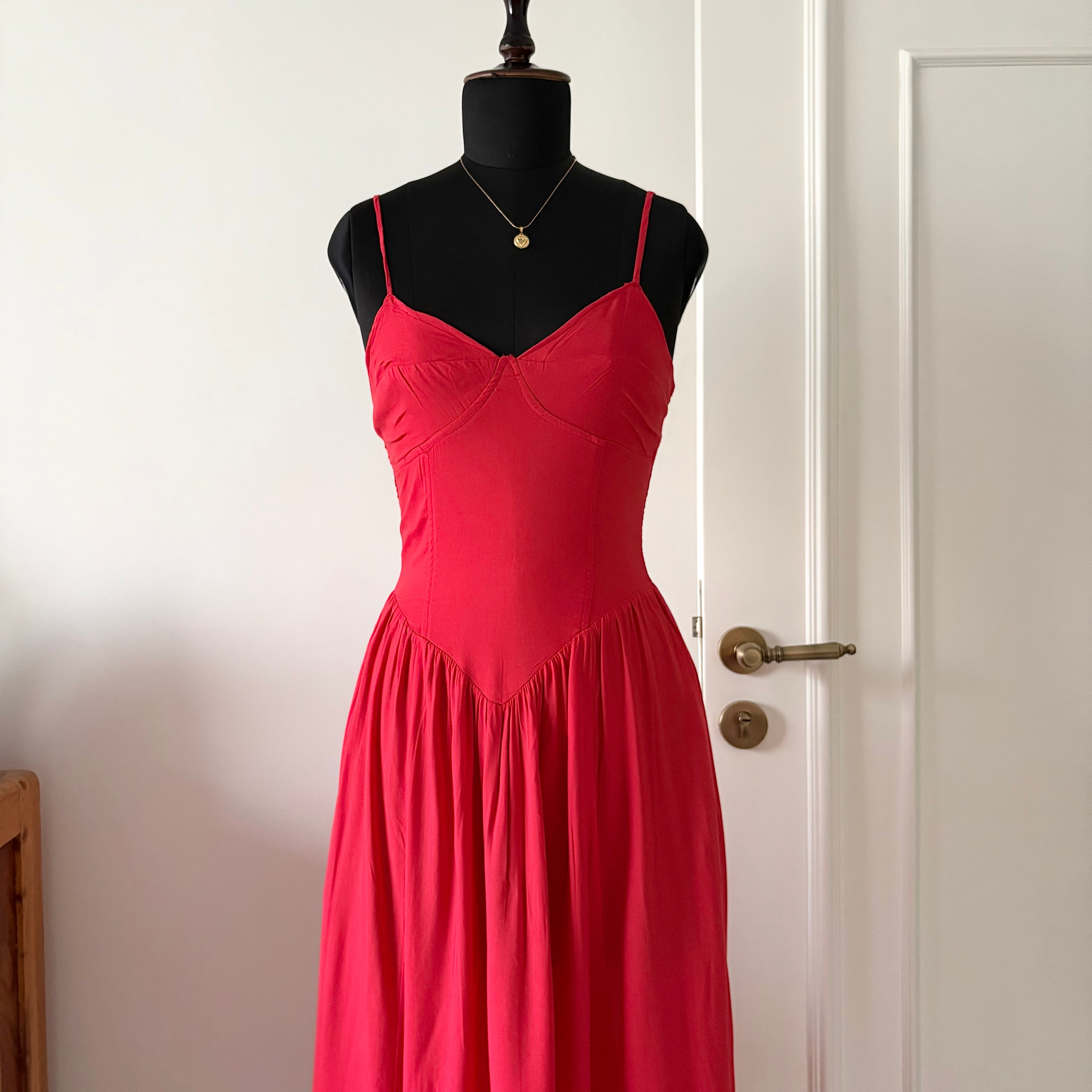 RED MAXI DROP WAIST DRESS (Multiple sizes available)