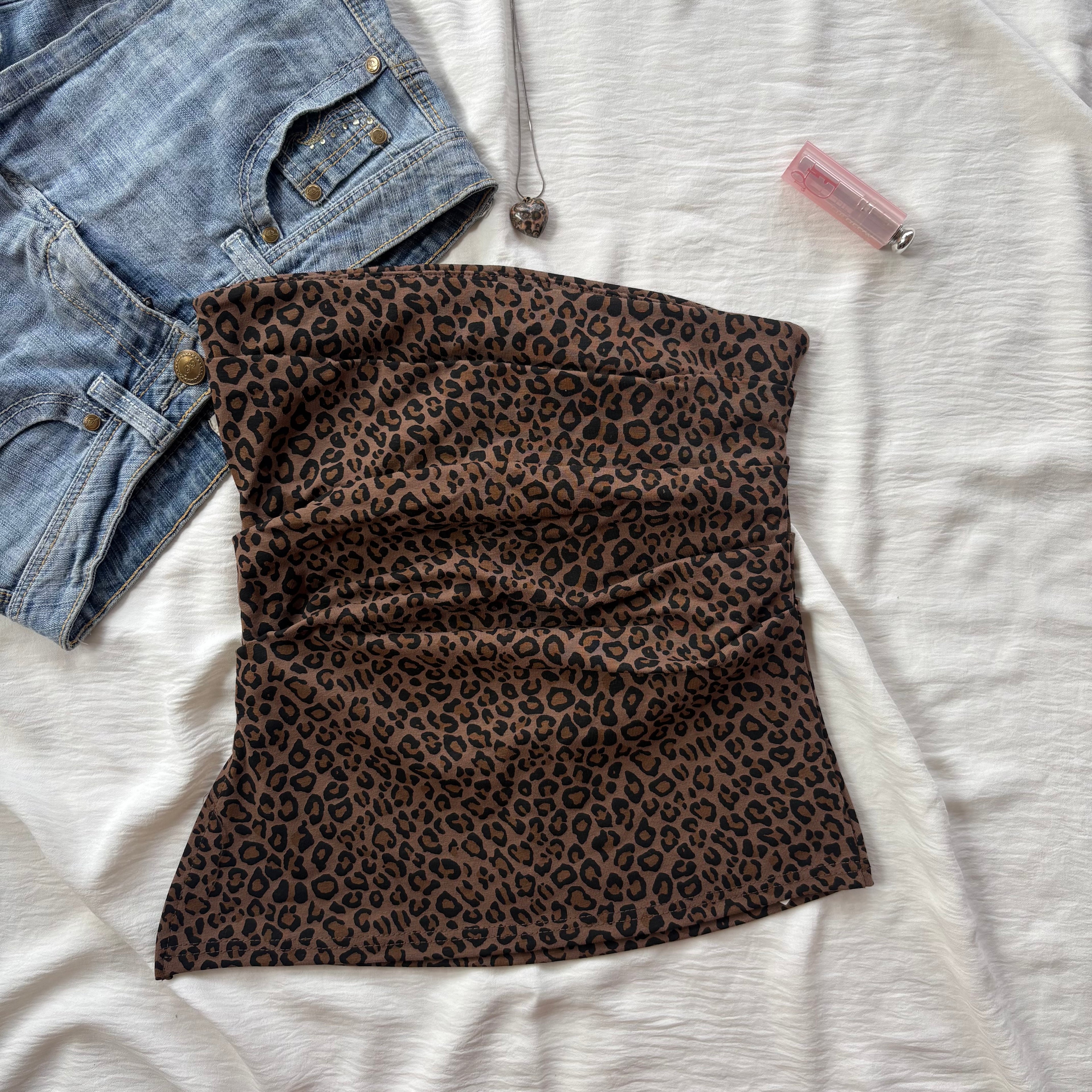 BROWN CHEETAH TOP (Bust : 30-34, Upper Waist : 26-32)
