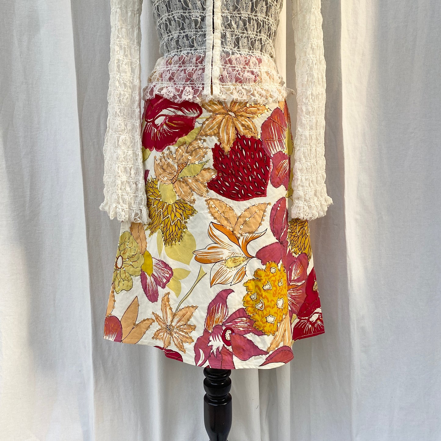 FLORAL EMBELLISHED SKIRT FROM ZARA (Multiple sizes available)