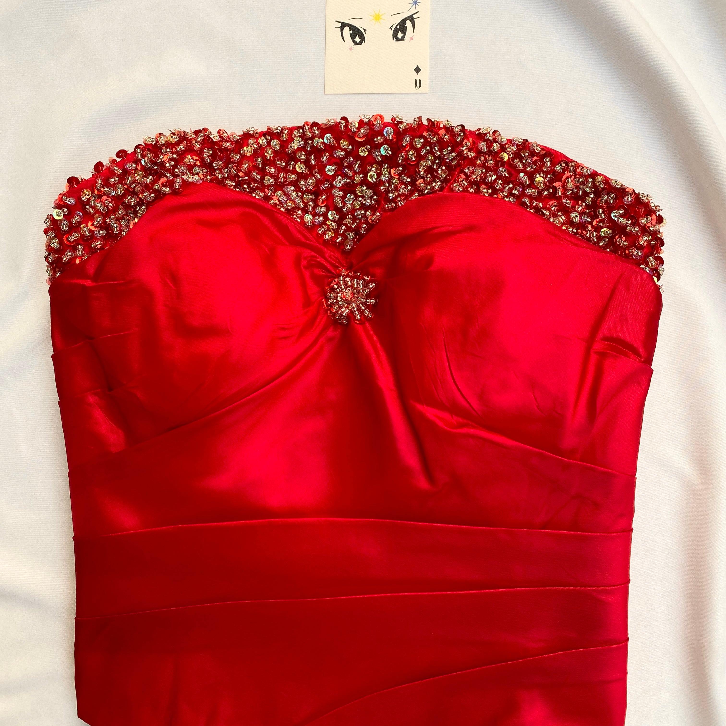 RED EMBELLISHED CORSET (Bust : 34-38, Upper Waist : 32-36)