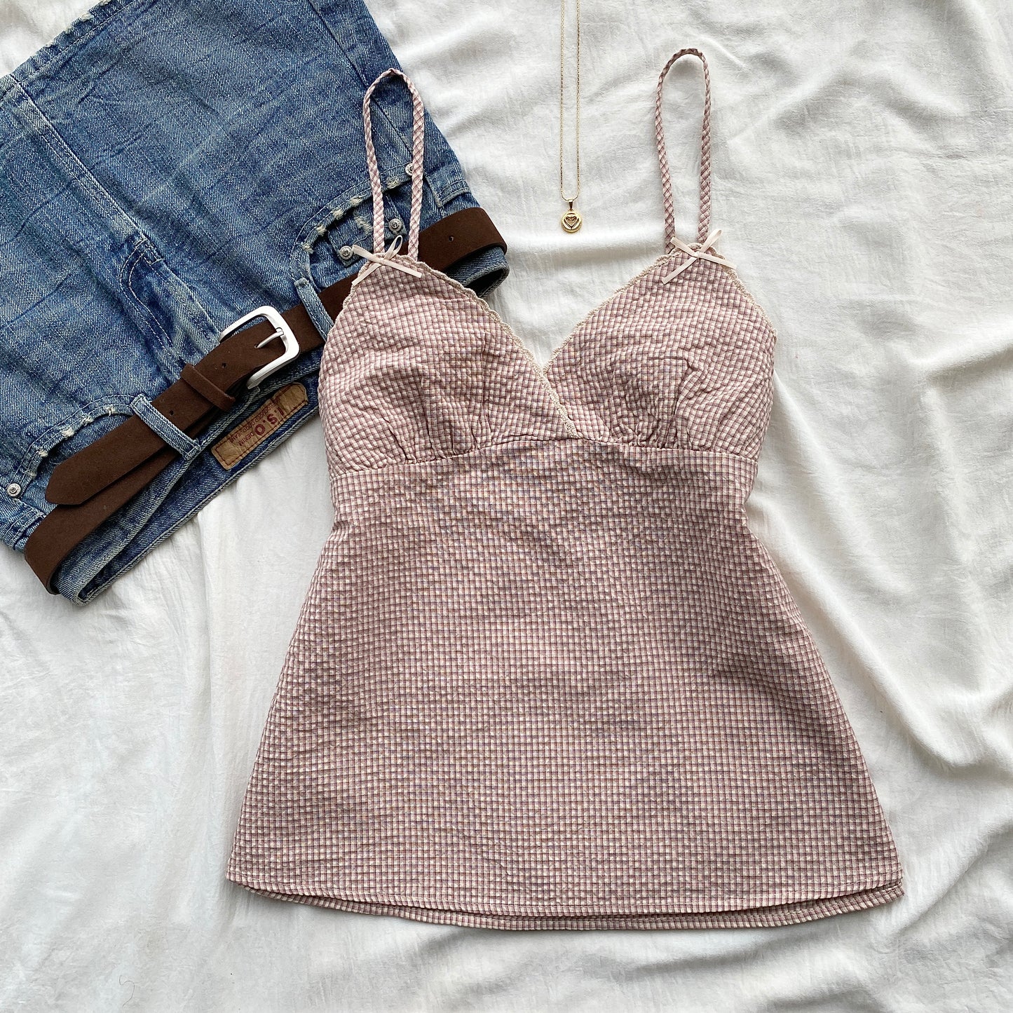 PICNIC DATE CAMI TOP IN PINK (Sizes available)
