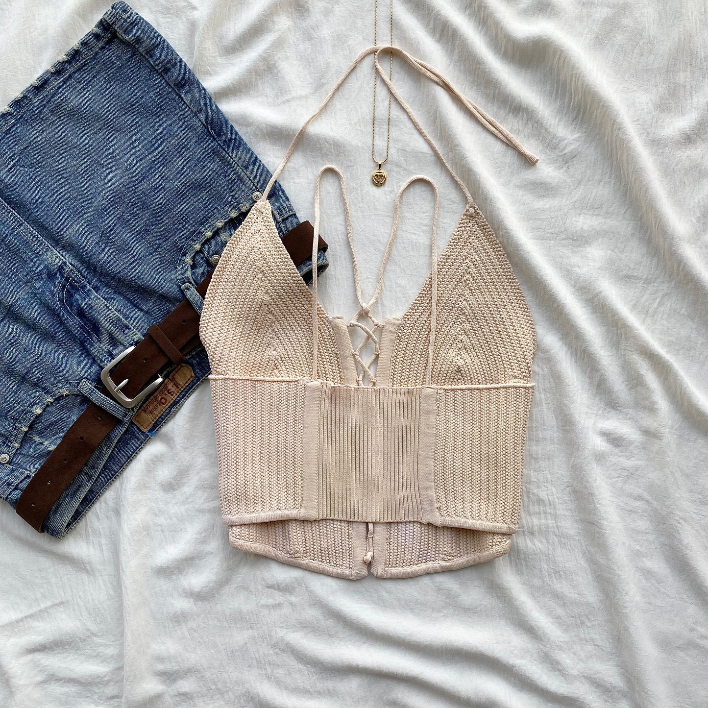 BEIGE KNIT CORSET (Bust : 34-36, Upper Waist : 28-36)