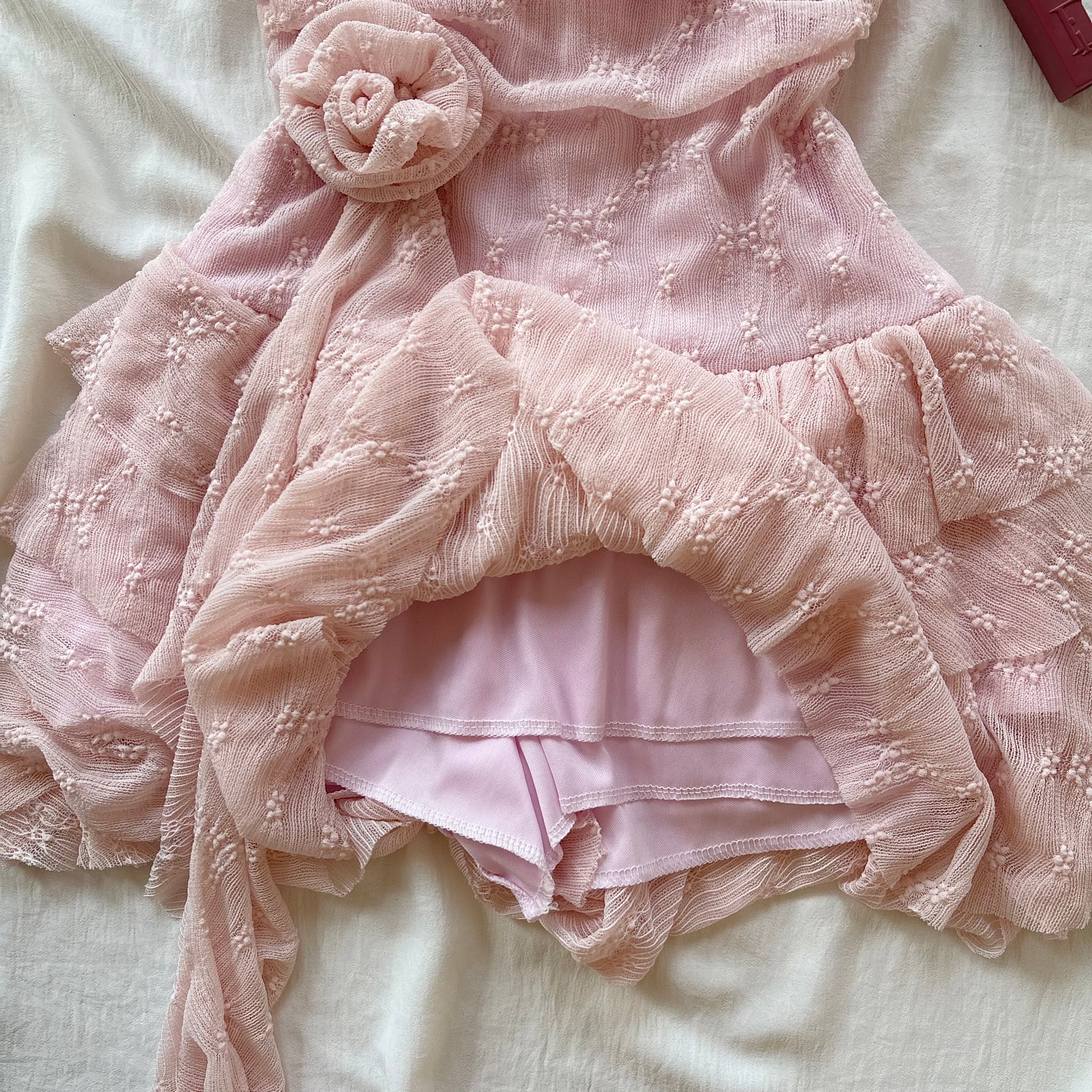 ROSE DRESS IN PINK (Bust : 28-32, Upper Waist : 22-28)