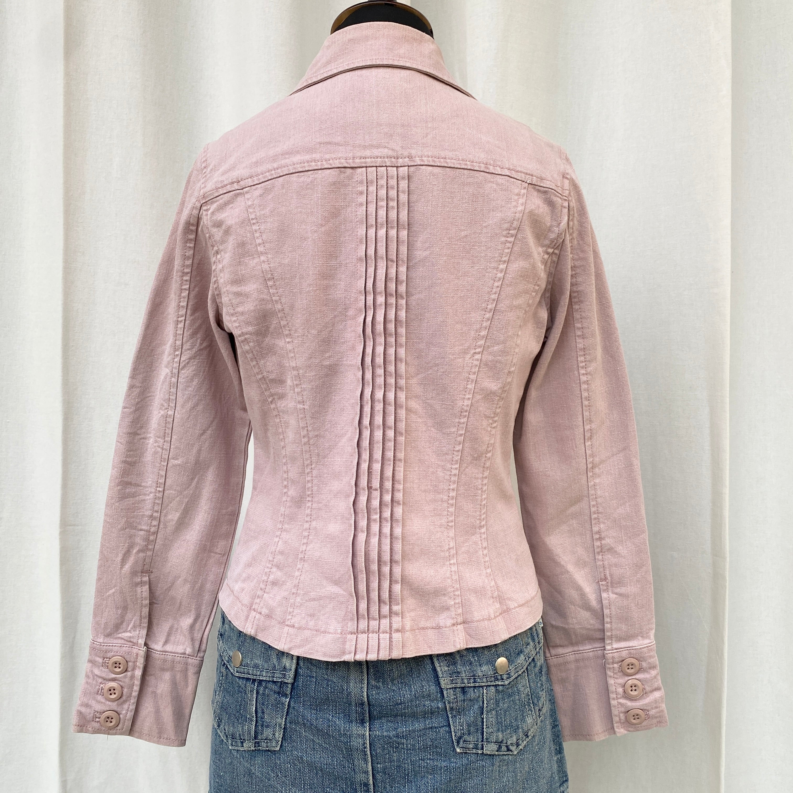 BLUSH PINK DENIM JACKET (Fits XS/S)