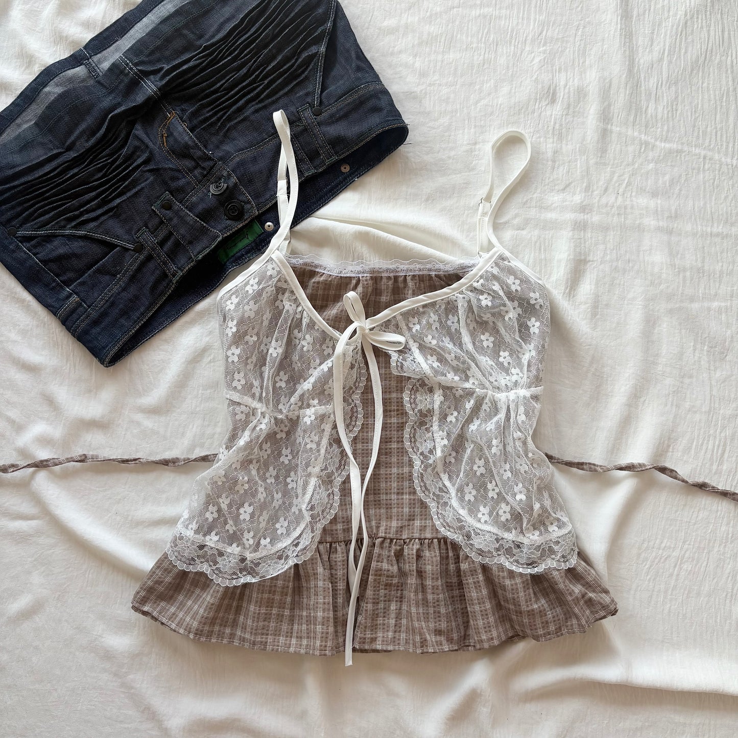 ROSIE PLAID TOP (Bust : 30-34, Upper Waist : 24-28)
