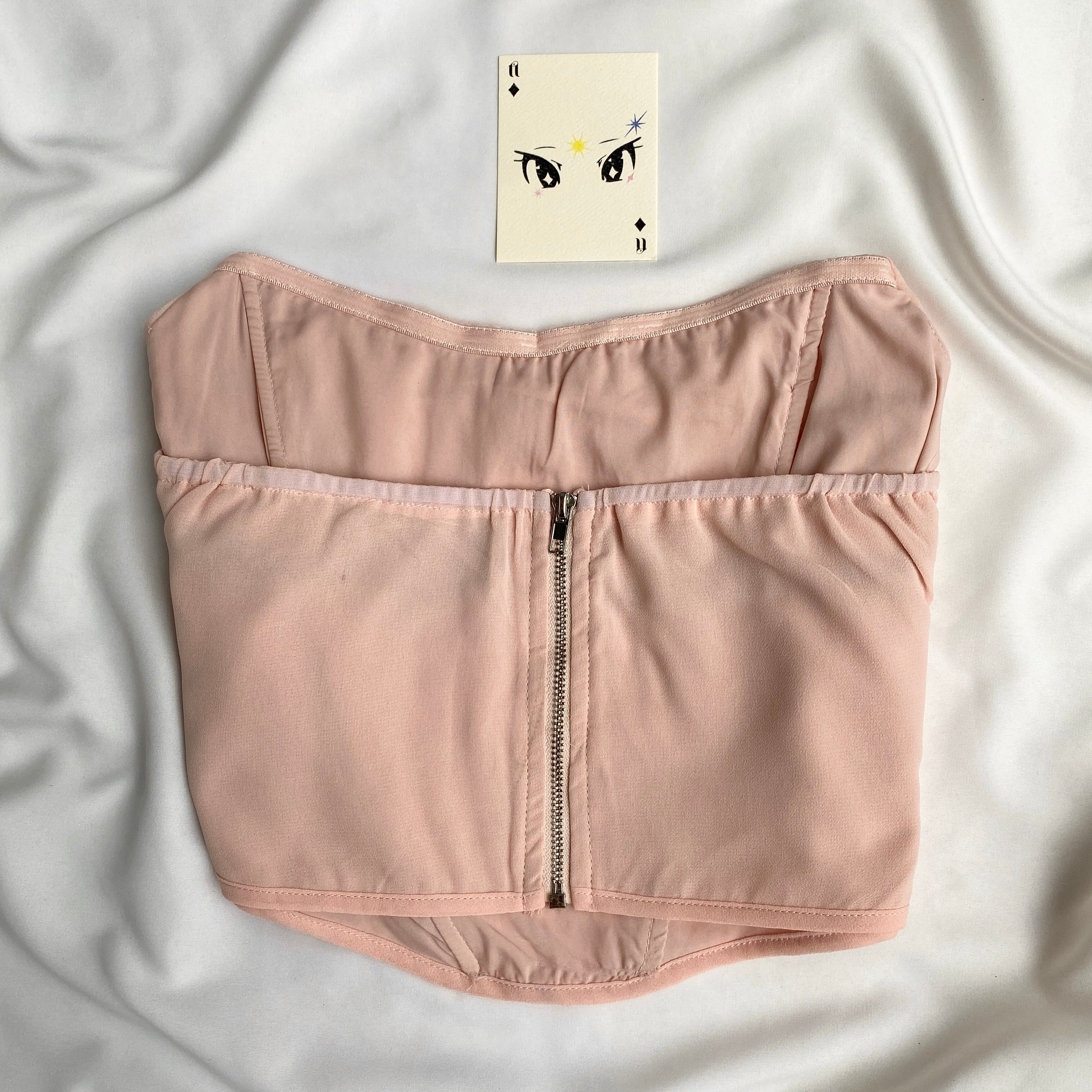 PINK RUCHED CORSET FROM MISGUIDED (Bust : 30-34, Upper Waist : 28-32)
