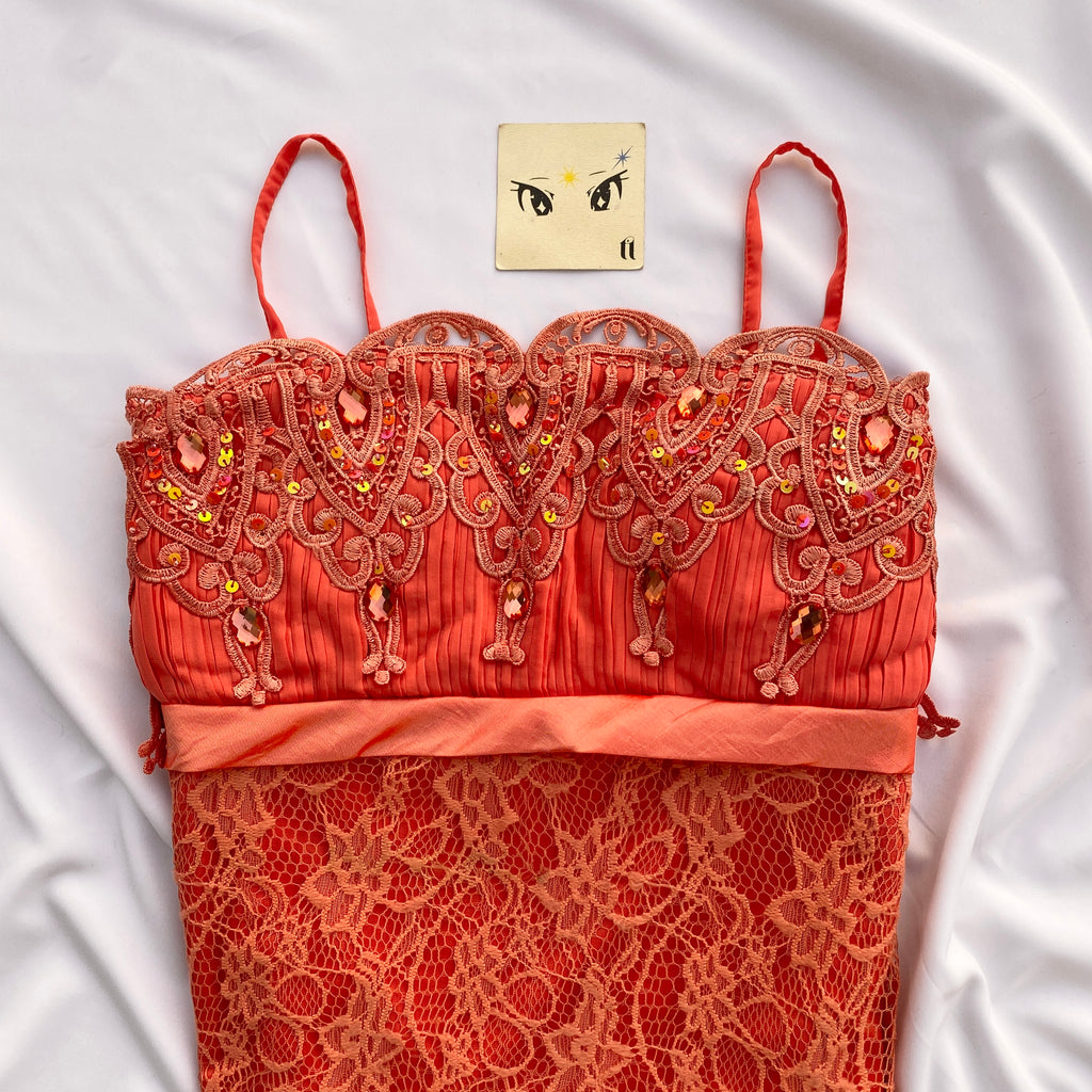 ORANGE LACE CORSET (Bust : 36-40, Upper Waist : 34-38)