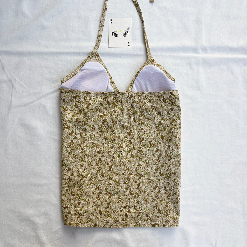 FLORAL HALTER BUSTIER TOP (Bust : 32-34, Upper Waist : 28-32)