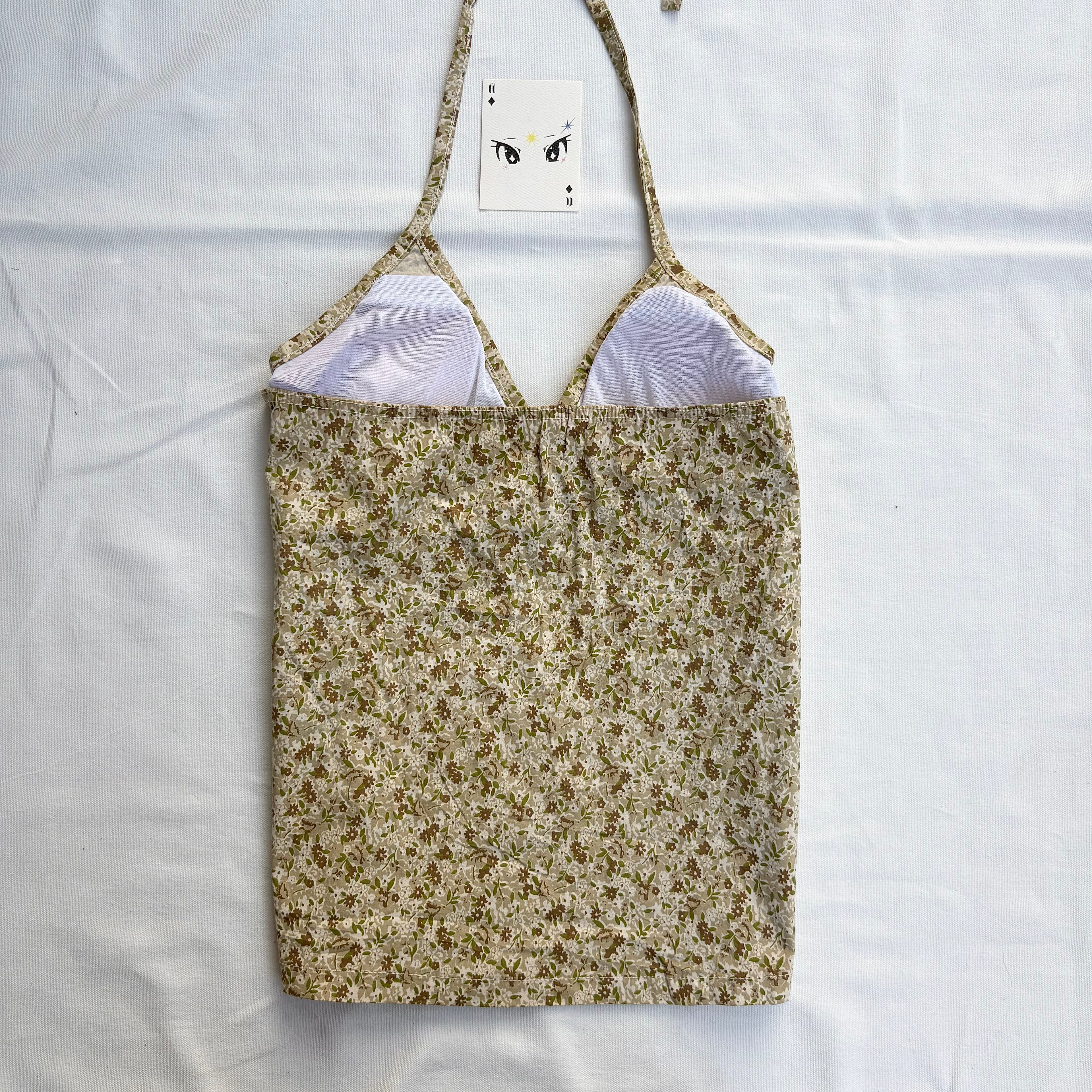 FLORAL HALTER BUSTIER TOP (Bust : 32-34, Upper Waist : 28-32)