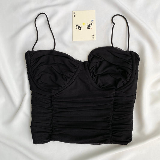 BLACK BUSTIER TOP FROM GLASSONS (Bust : 30-34, Upper Waist : 23-29)
