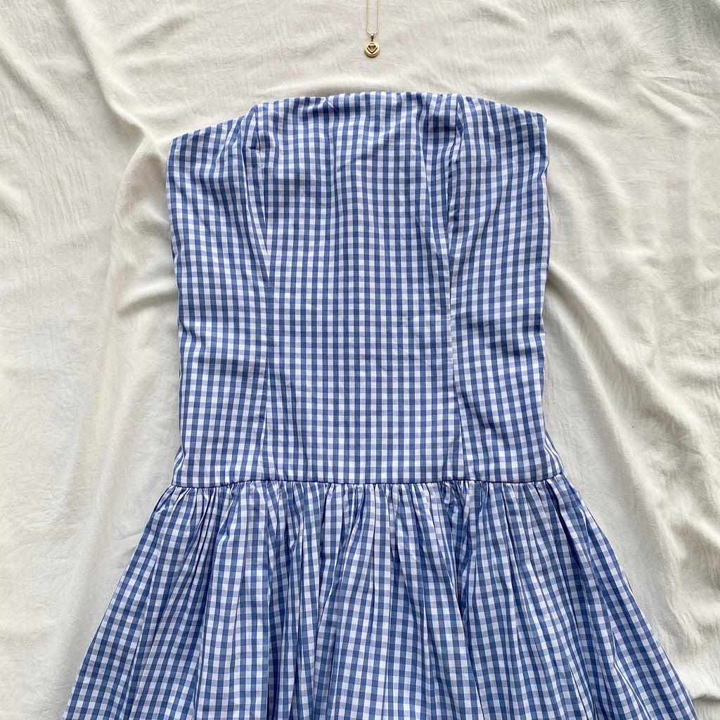 GINGHAM CORSET DRESS FROM ABERCROMBIE AND FITCH (Bust : 30-34, Upper Waist : 27-30)