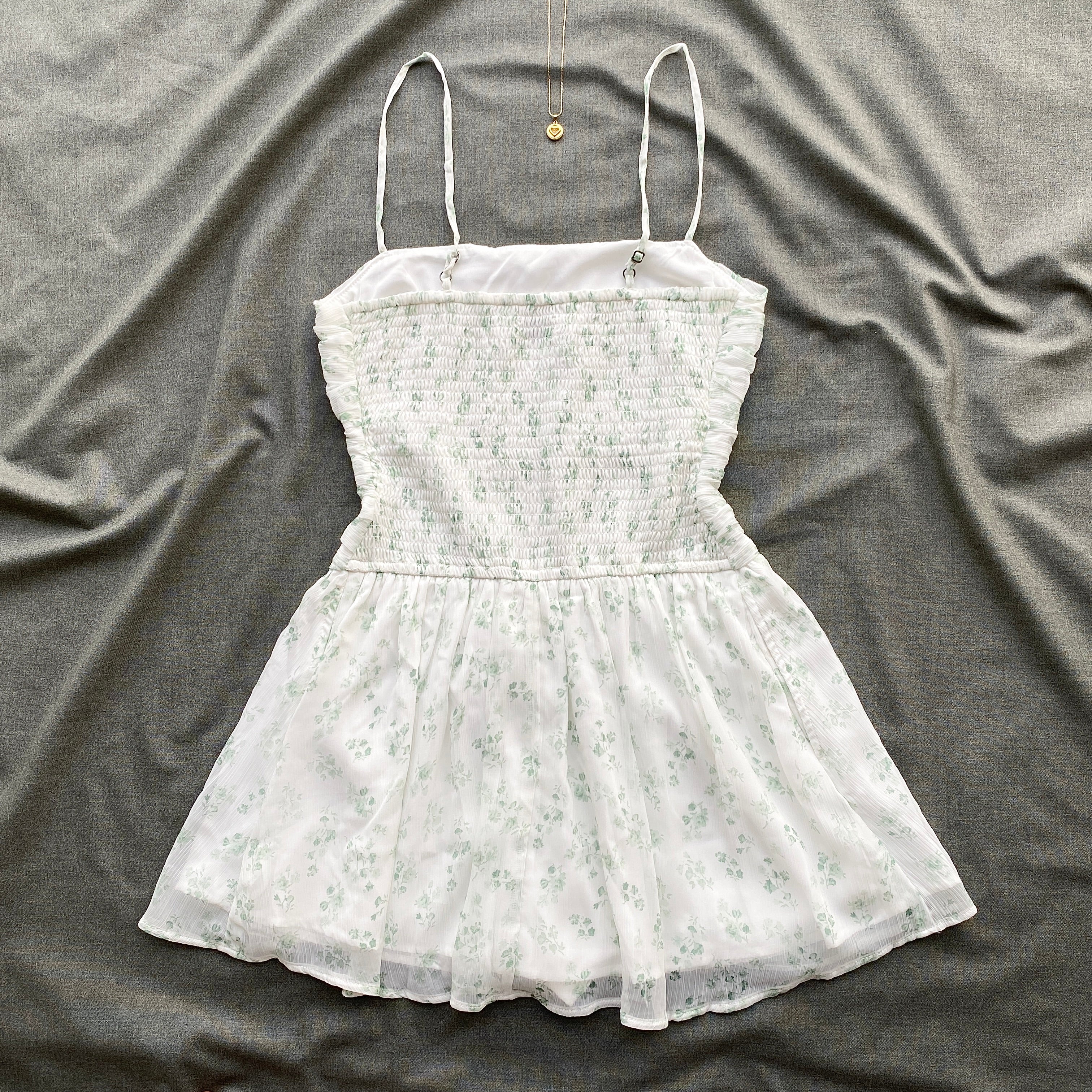 FLORAL RUCHED MINI DRESS FROM HOLLISTER (Bust : 30-34, Upper Waist : 24-28)