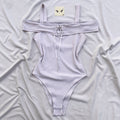 WHITE OFF SHOULDER BODYSUIT (Bust : 30-34, Upper Waist : 26-34)