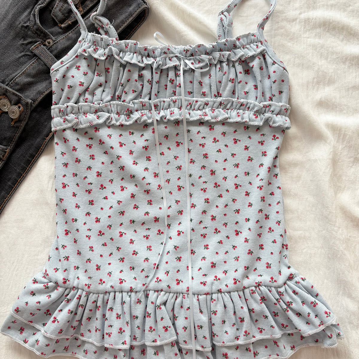 PORCELAIN TOP IN BLUE (Bust :  30-34, Upper Waist : 24-29)