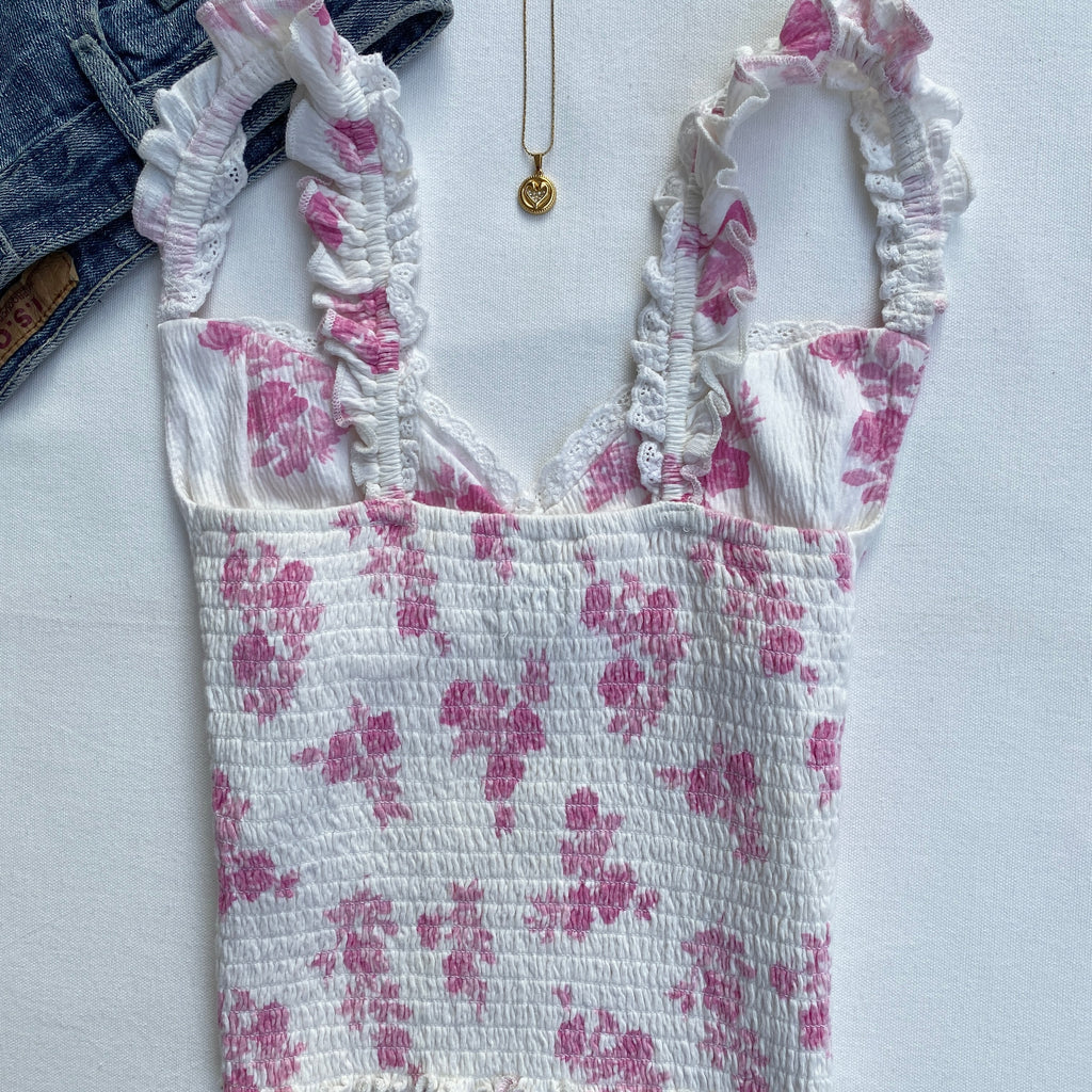 PINK FLORAL CAMI TOP FROM URBAN OUTFITTERS (Sizes available)