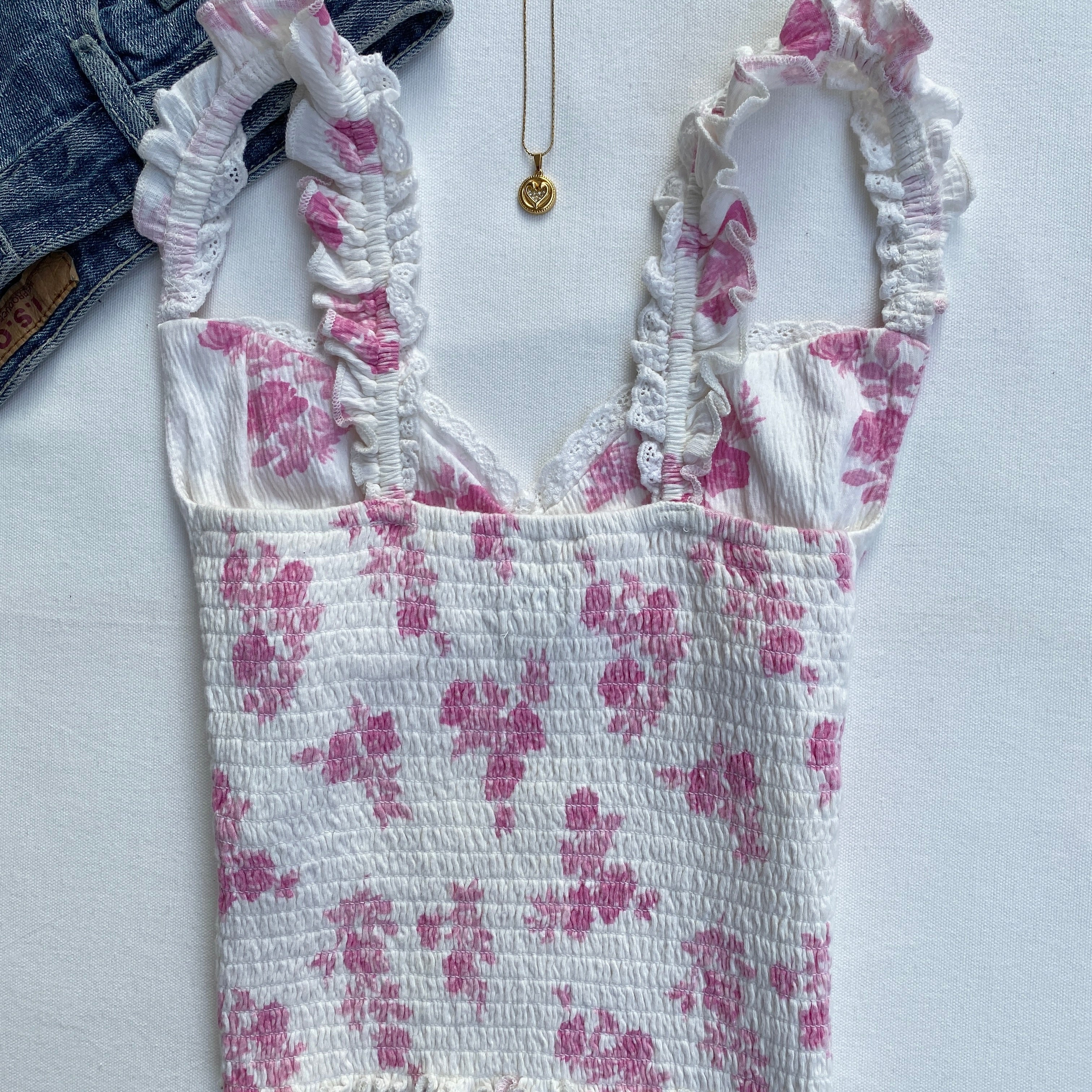 PINK FLORAL CAMI TOP FROM URBAN OUTFITTERS (Sizes available)