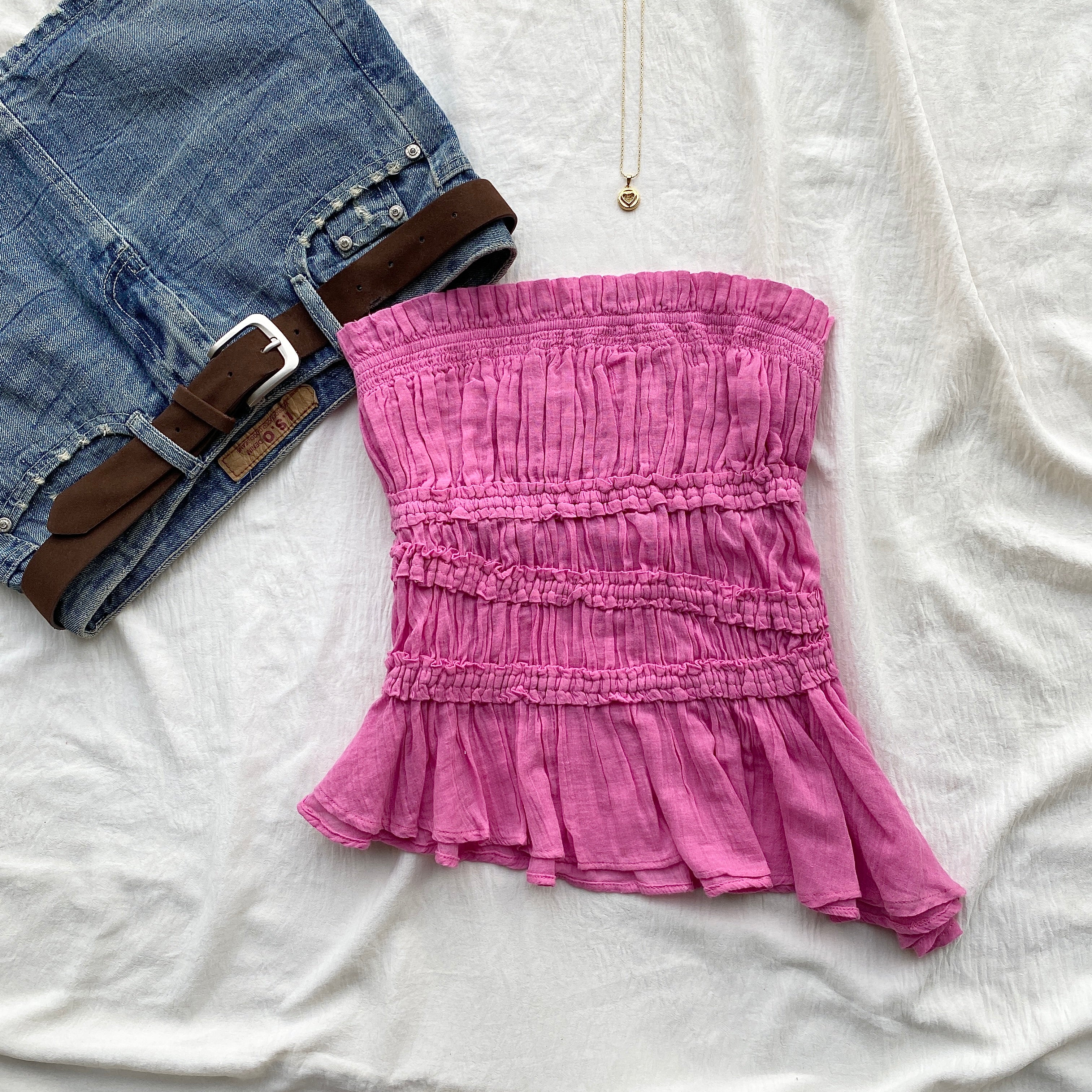 PINK TUBE TOP FROM FREE PEOPLE (Bust : 28-32, Upper Waist : 24-28)