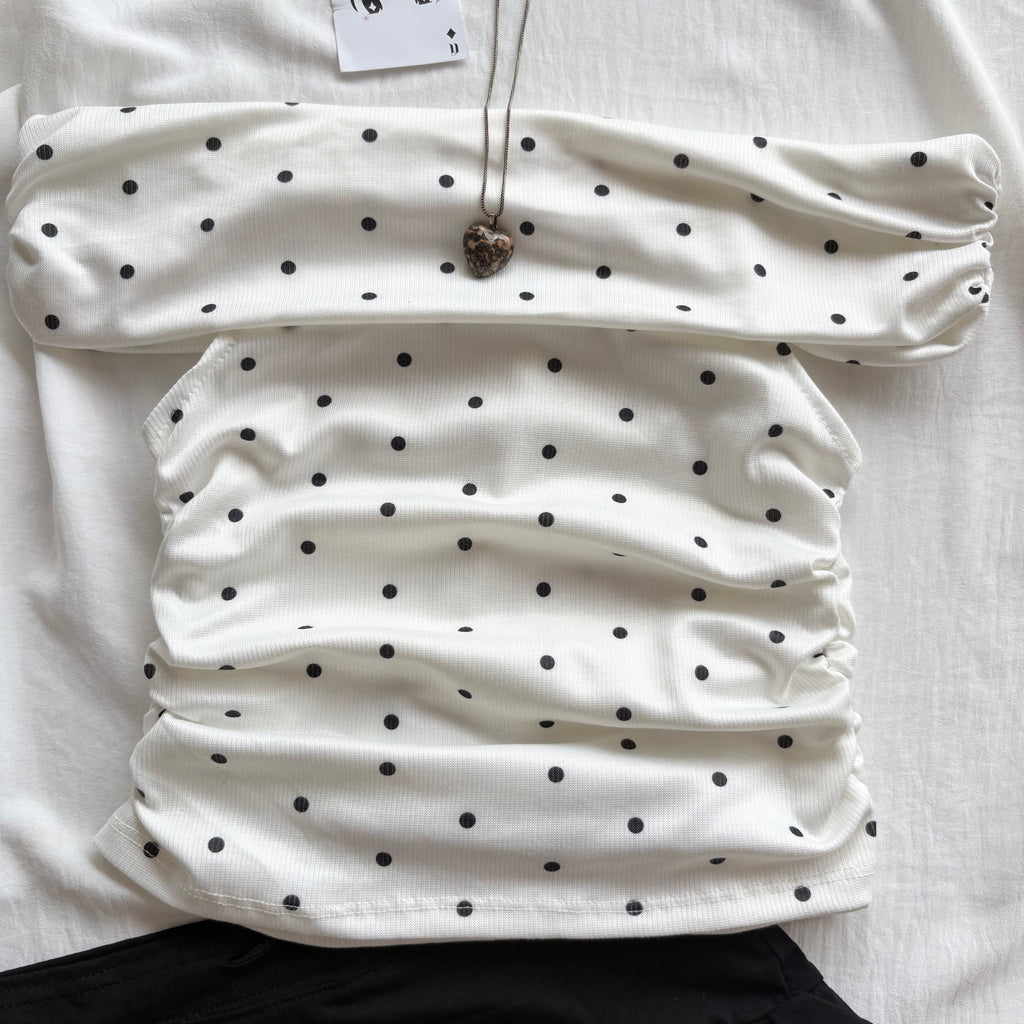 WHITE OFF SHOULDER TOP (Bust : 28-32, Upper Waist : 22-28)