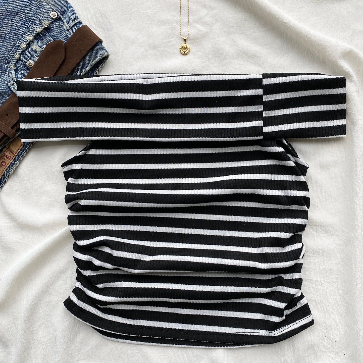 STRIPED OFF SHOULDER TOP (Bust : 28-32, Upper Waist : 24-28)