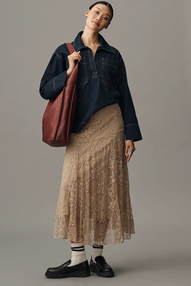 BEIGE LACE SKIRT FROM ANTHROPOLOGY (Sizes available)