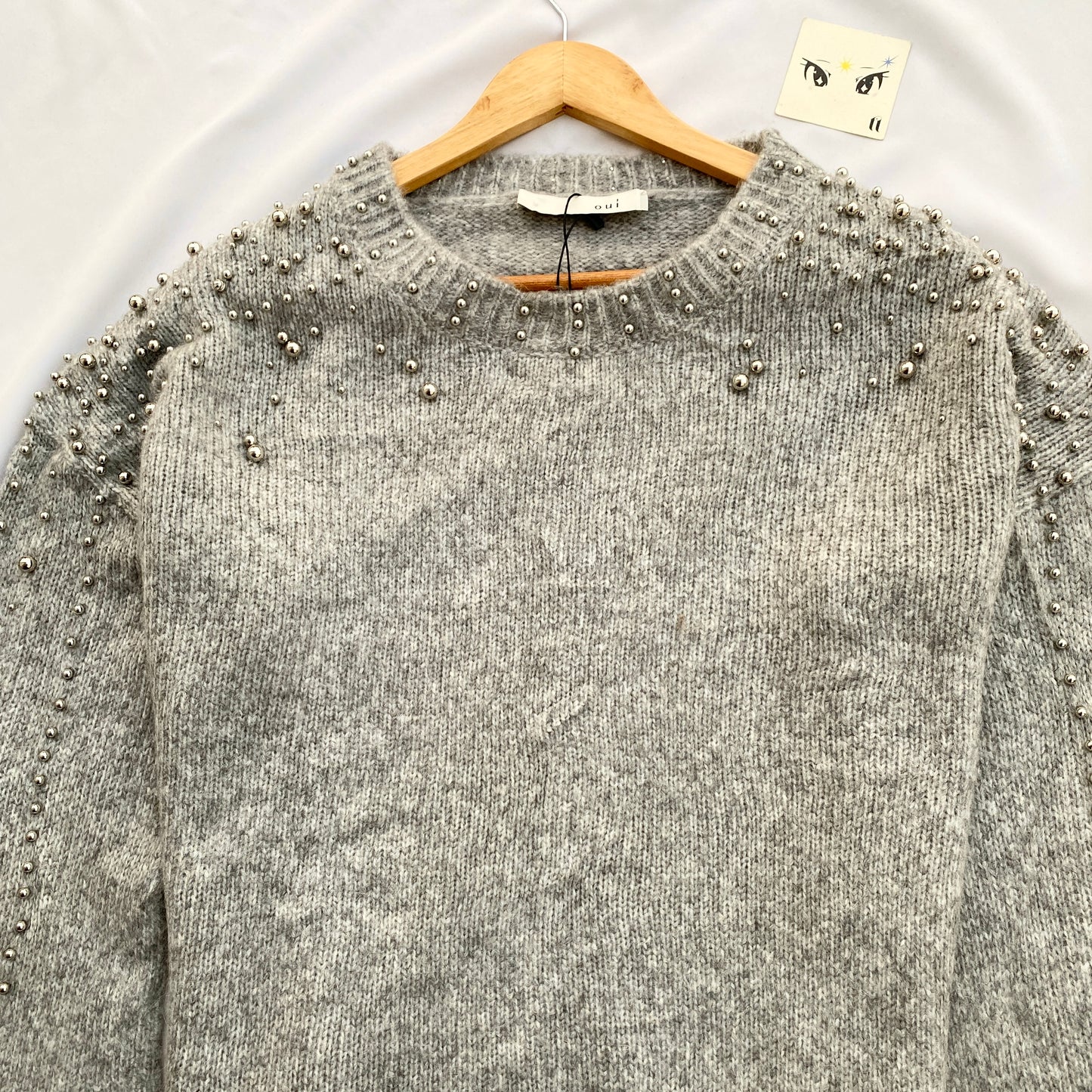 GREY STUDDED KNIT