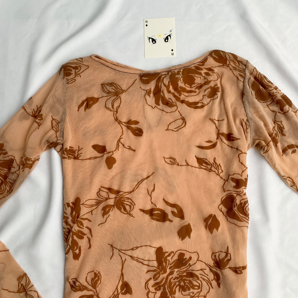 FLORAL FULL SLEEVED TOP (Bust : 32-34, Upper Waist : 28-36)