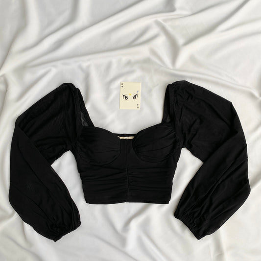 BLACK BUSTIER TOP (Bust : 30-34, Upper Waist : 24-28)