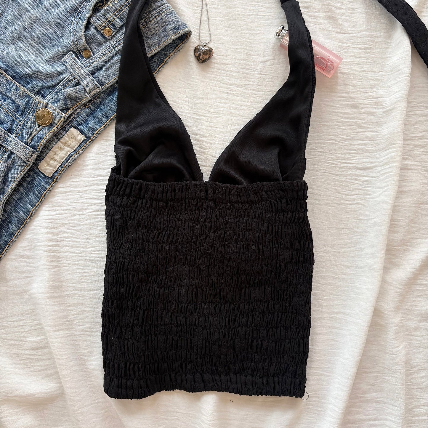 BLACK HALTER TOP (Bust : 28-32, Upper Waist : 22-26)