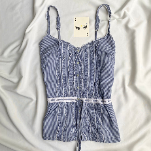 BLUE STRIPED TOP FROM ABERCROMBIE AND FITCH (Bust : 30-34, Upper Waist : 24-28)