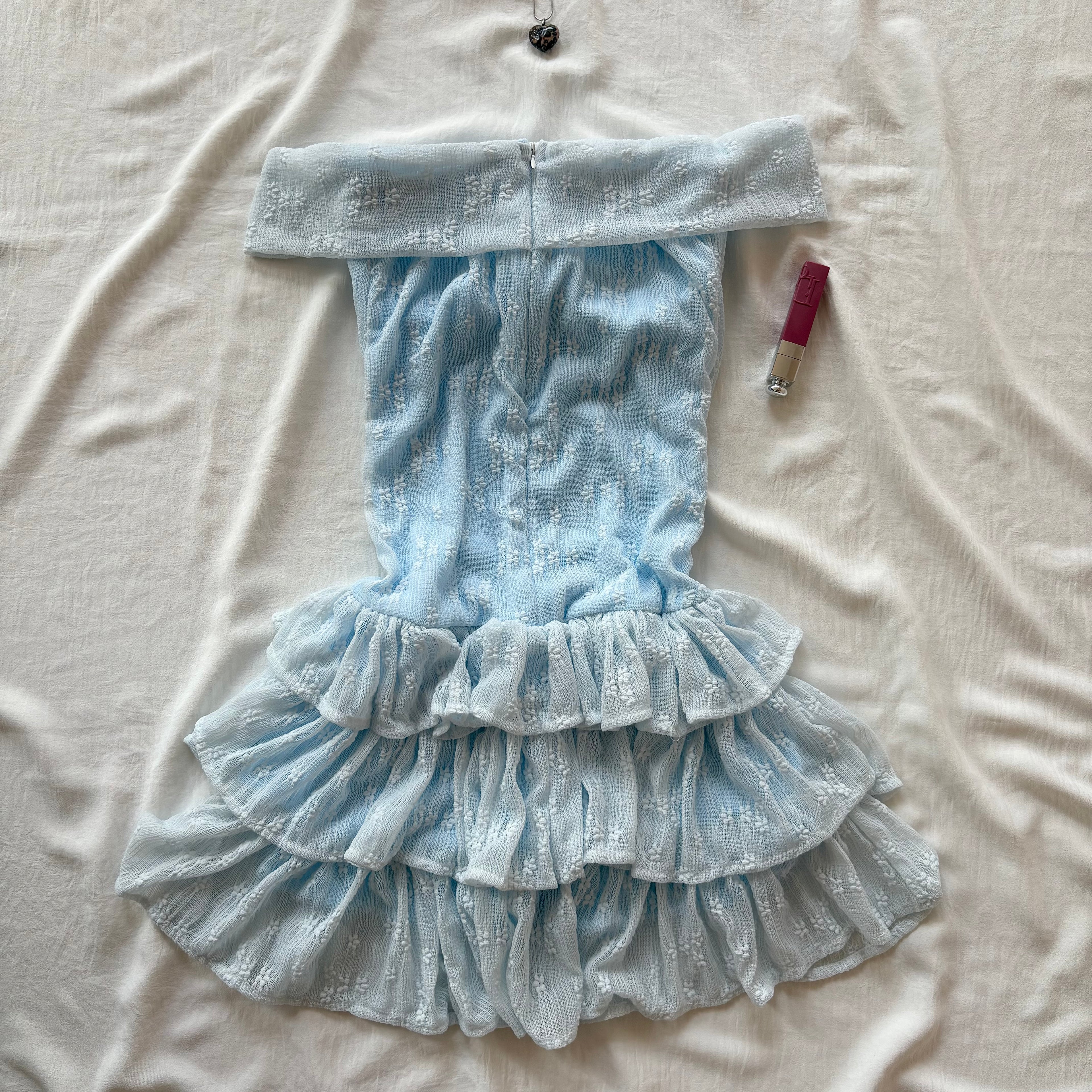 OFF SHOULDER DRESS IN BLUE (Bust : 28-32, Upper Waist : 22-28)