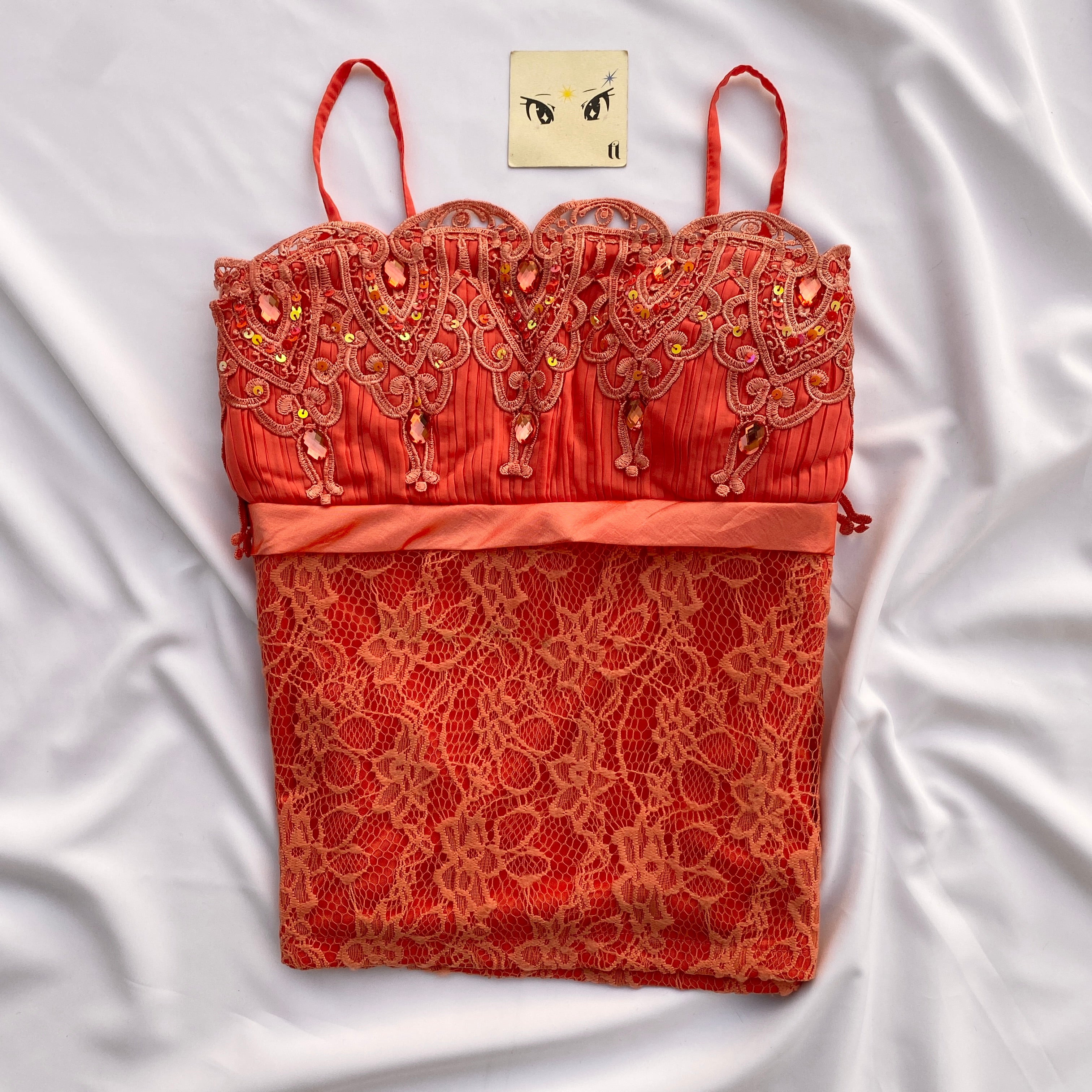 ORANGE LACE CORSET (Bust : 36-40, Upper Waist : 34-38)