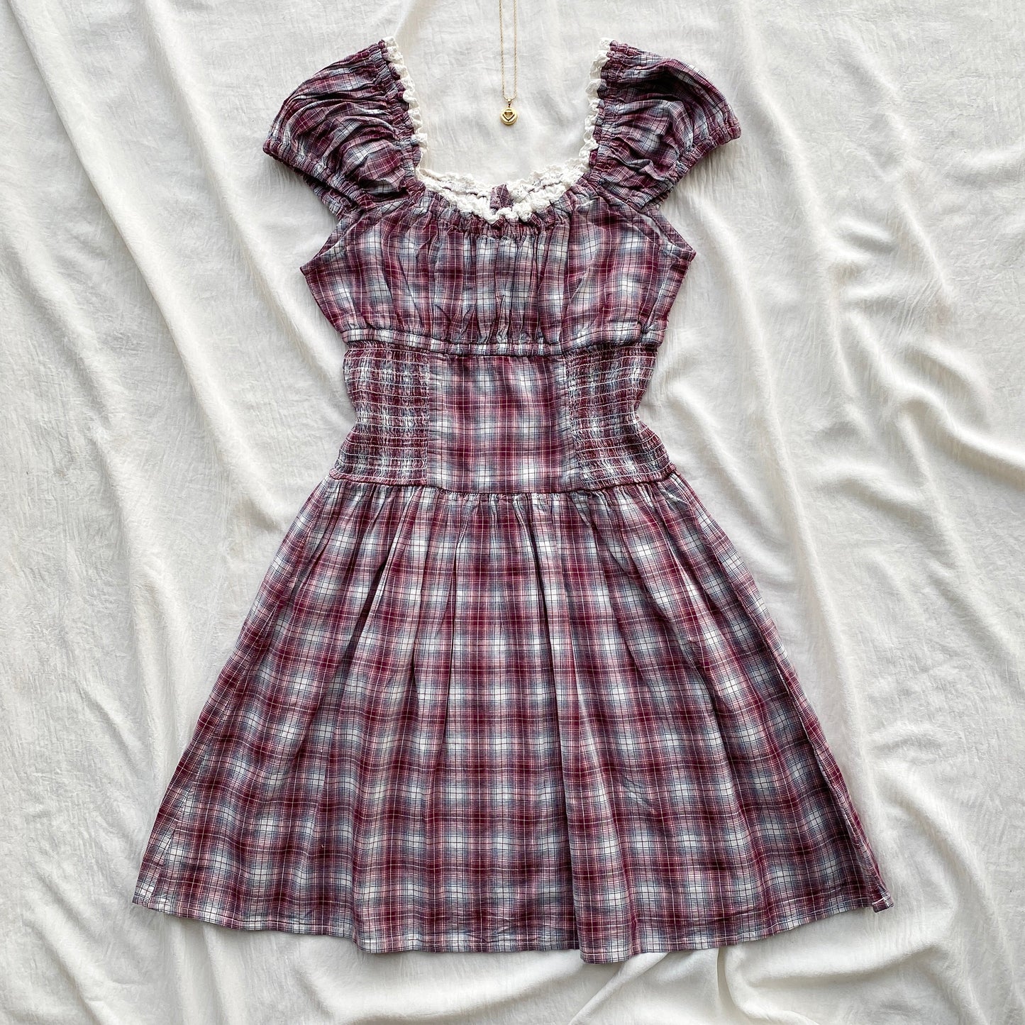 PLAID DRESS IN RED FROM COTTON ON (Bust : 28-30, Upper Waist : 20-24)