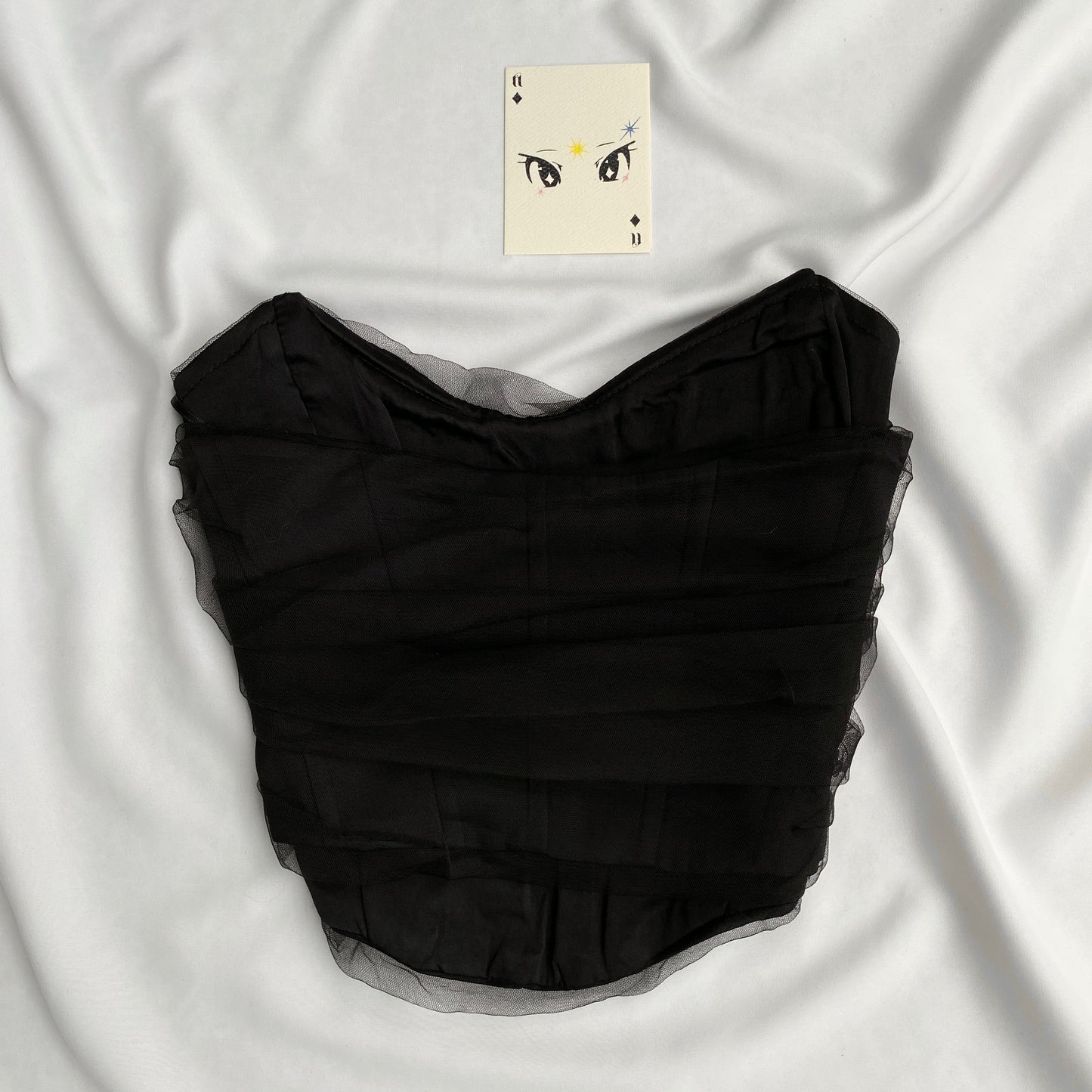 BLACK RUCHED CORSET FROM ZARA (Bust : 28-32, Upper Waist : 24-26)