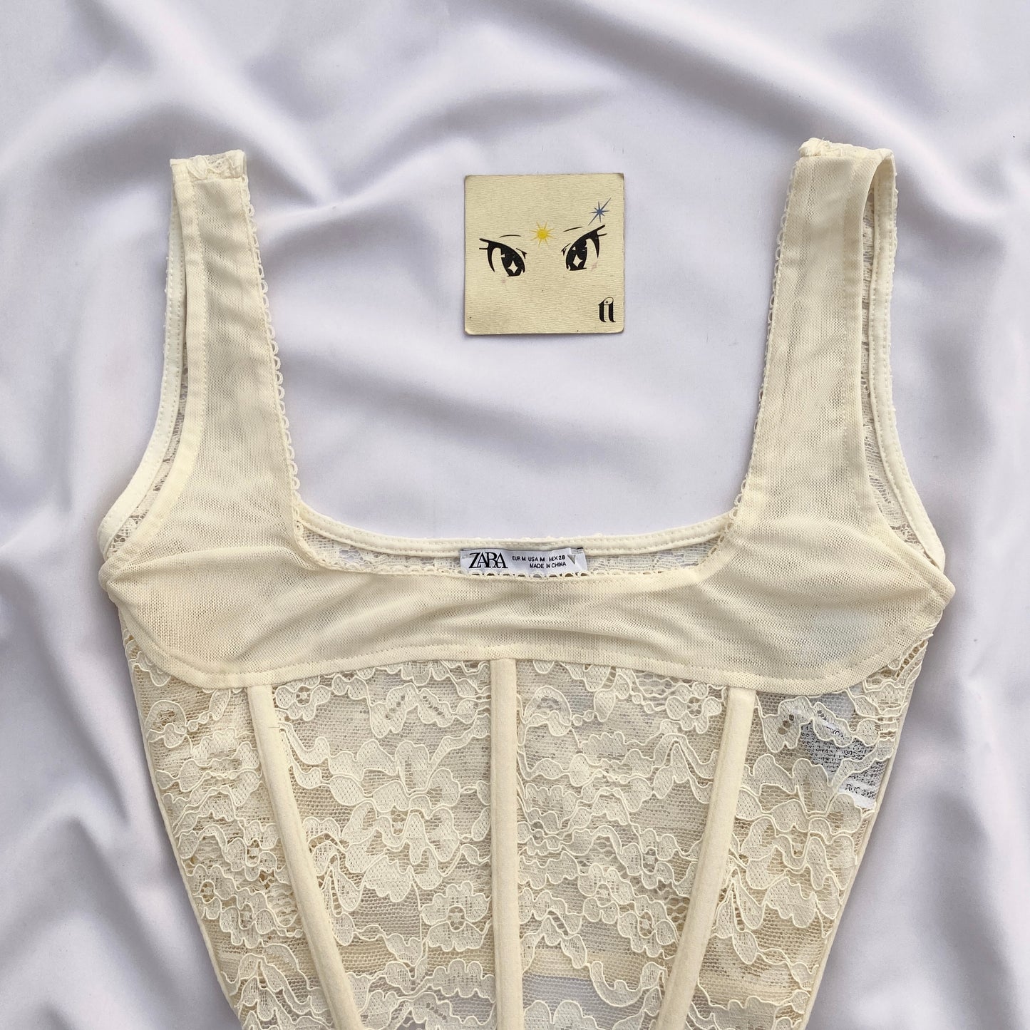 WHITE LACE CORSET FROM ZARA (BUST : 34-36)
