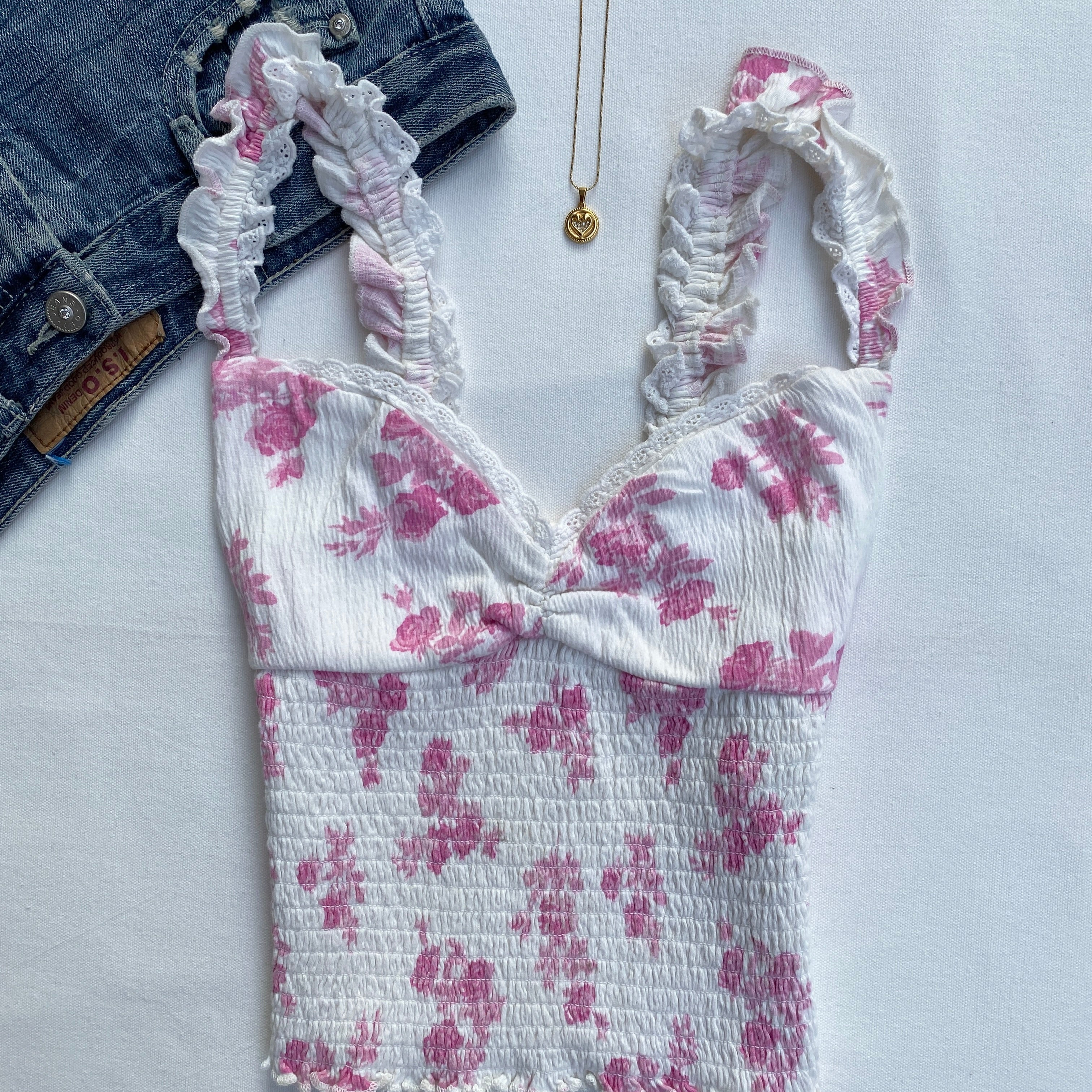 PINK FLORAL CAMI TOP FROM URBAN OUTFITTERS (Sizes available)