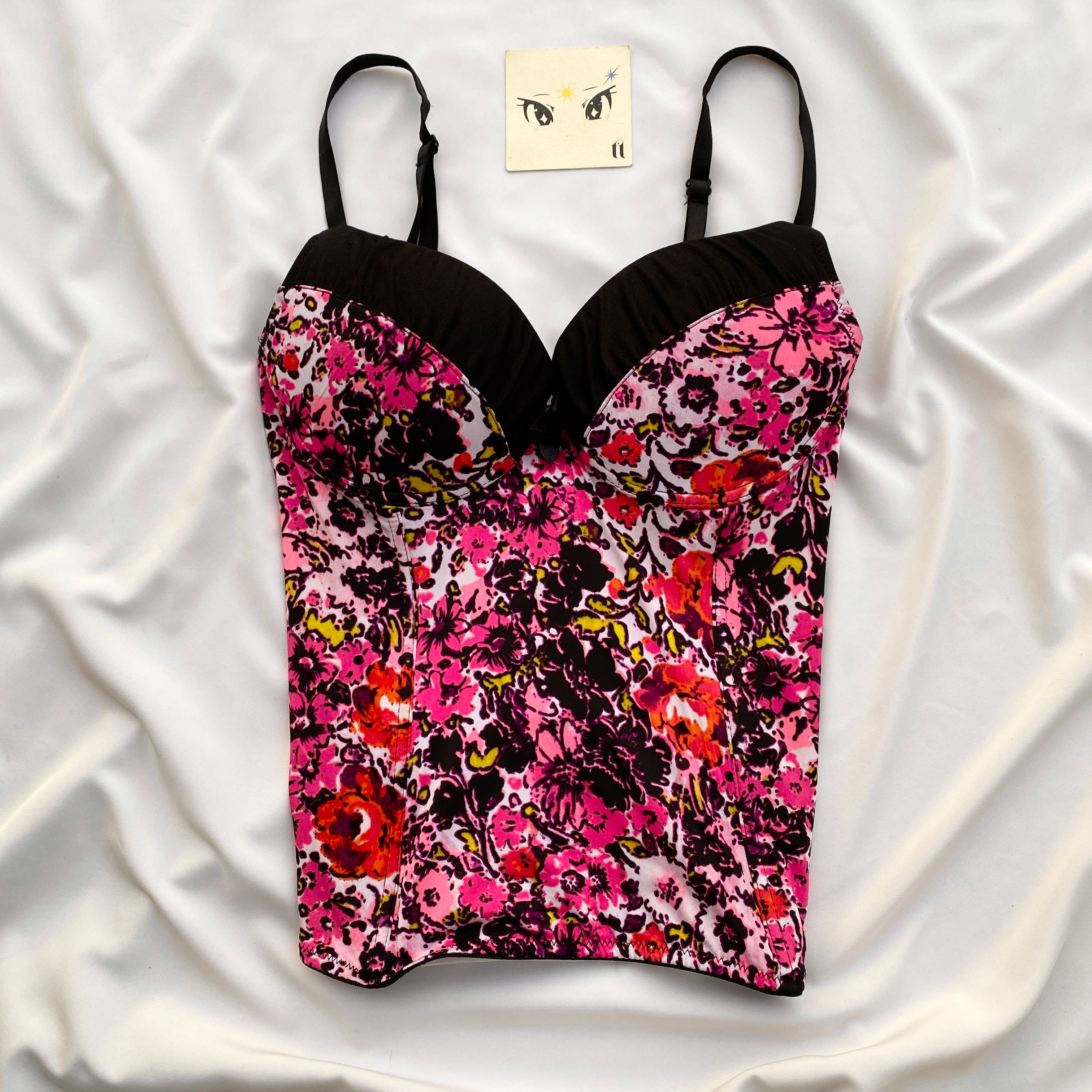 FLORAL CORSET (BUST 32D/34C/36B UPPER WAIST 26-32)