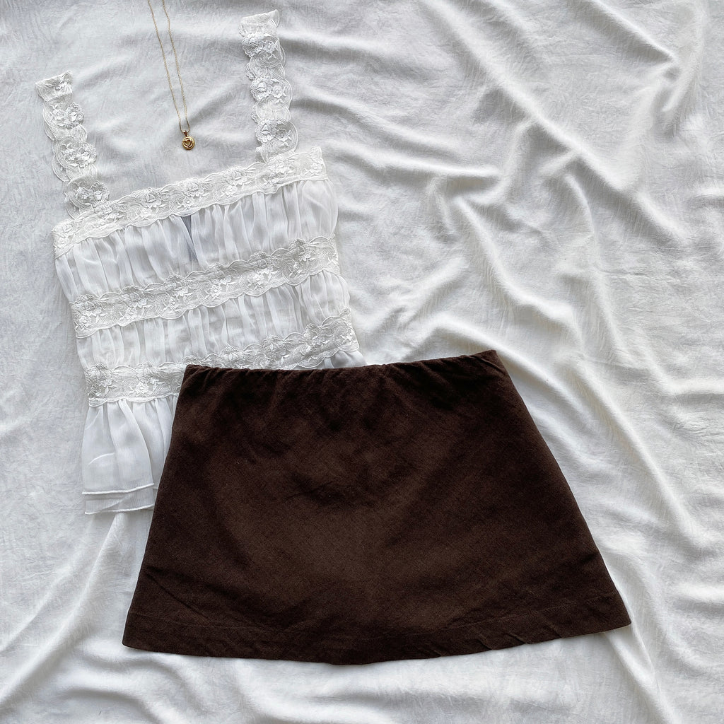 BROWN LINEN SKIRT FROM FREE PEOPLE (M)
