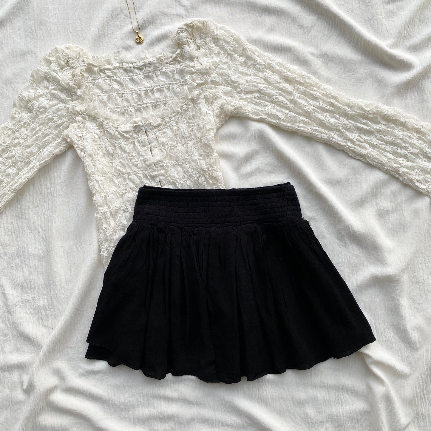 BLACK SKIRT WITH EMBROIDERED BAND FROM RIPCURL (Waist : 22-26)