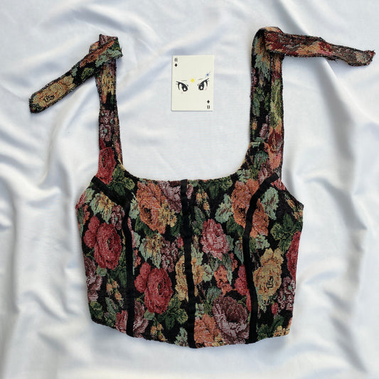 FLORAL TAPESTRY CORSET (Bust : 34-36, Upper Waist : 28-32)