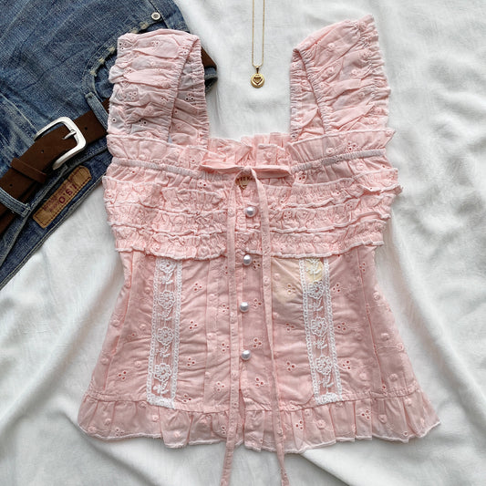 MIMI TOP IN PINK (Bust : 28-34, Upper Waist : 23-29)