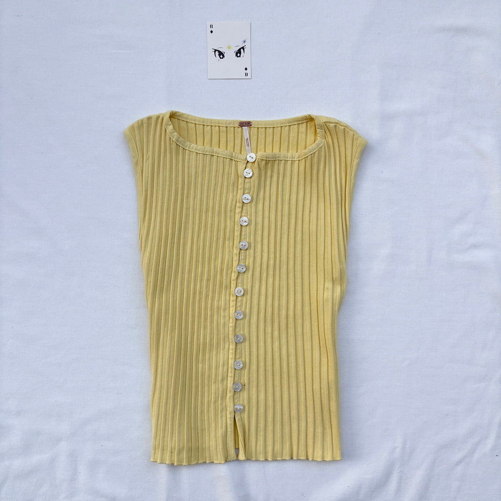 YELLOW  TOP FROM FREE PEOPLE (Bust : 30-34, Upper Waist : 26-36)