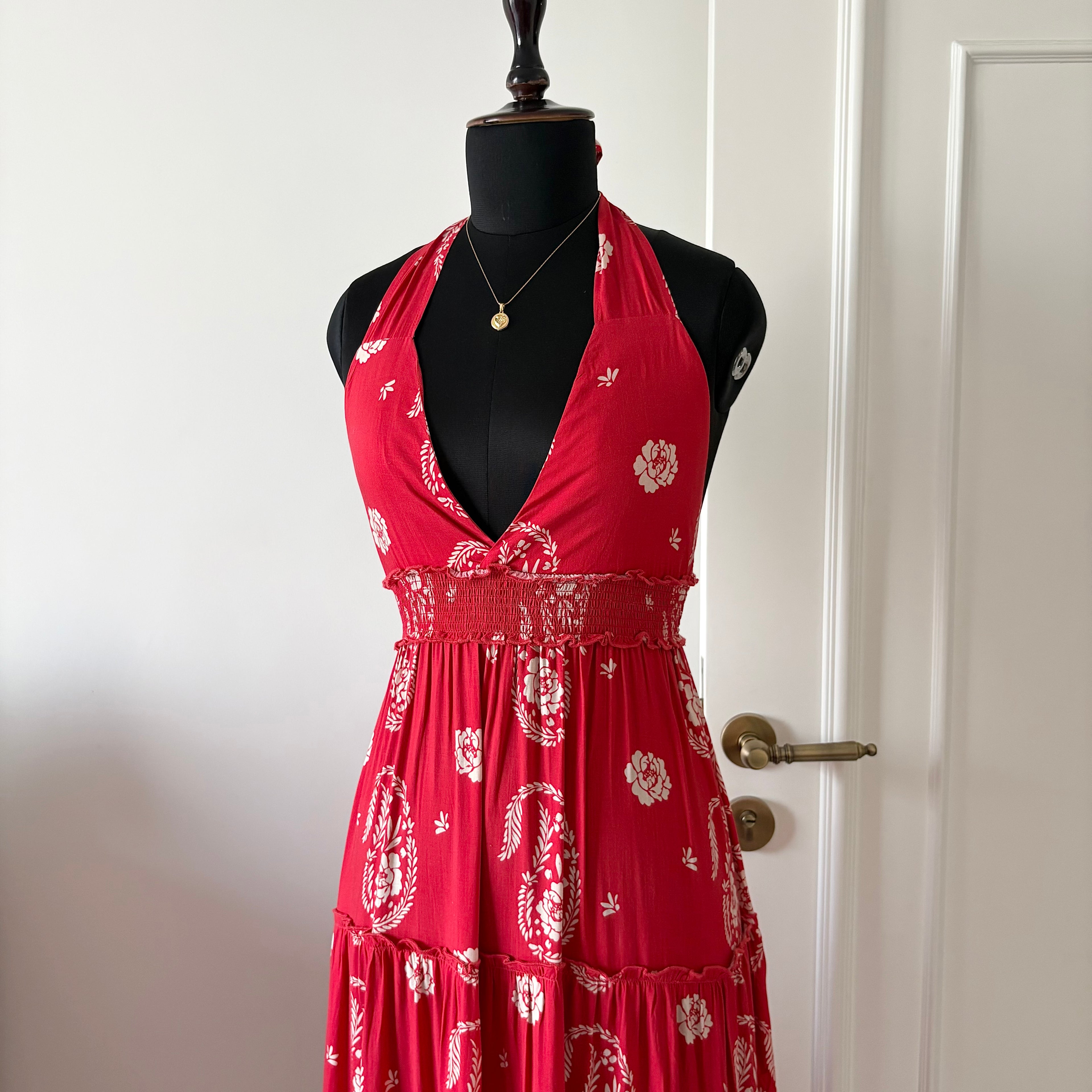 RED HALTER MAXI DRESS (Multiple sizes available)
