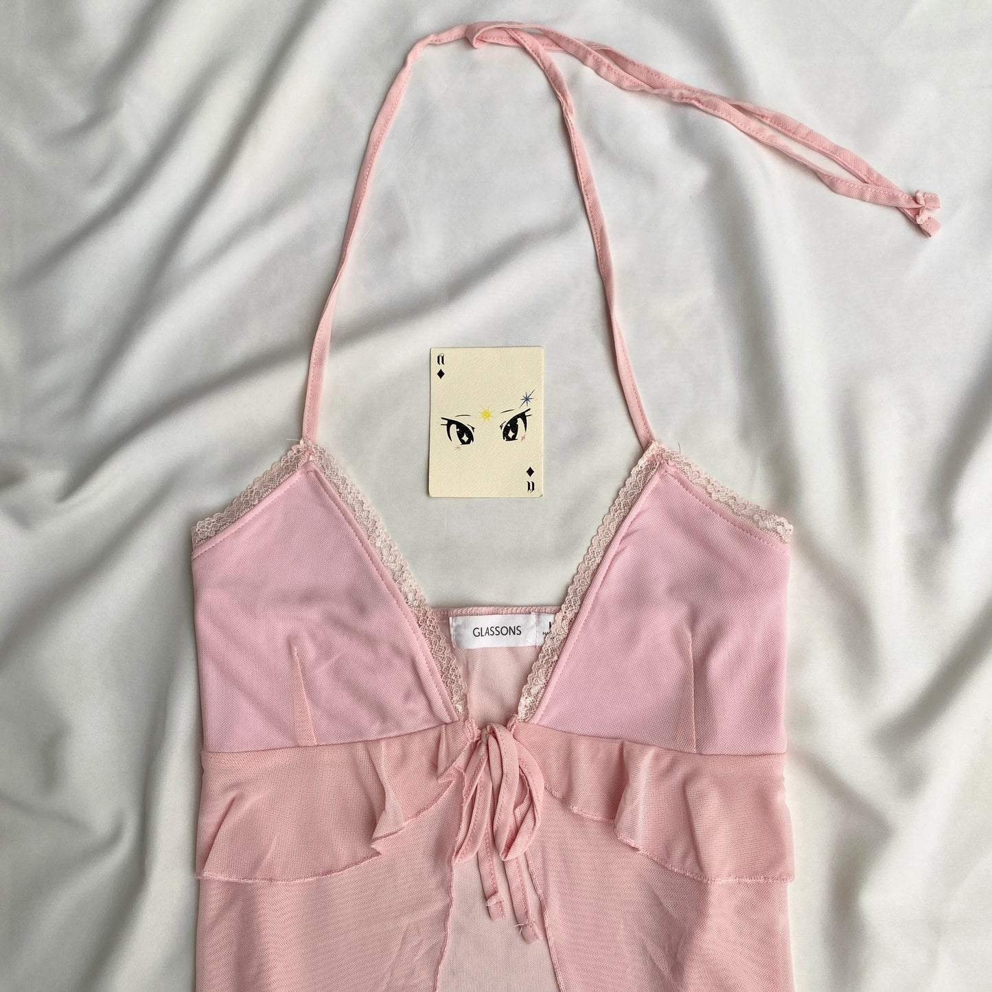 PINK HALTER TOP FROM GLASSONS (Bust : 34-38, Upper Waist : 28-36)