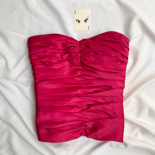 PINK RUCHED CORSET (Bust : 32-34, Upper Waist : 28-30)