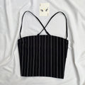 BLACK PINSTRIPE TOP  FROM HM (Bust : 30-34, Upper Waist : 28-32)