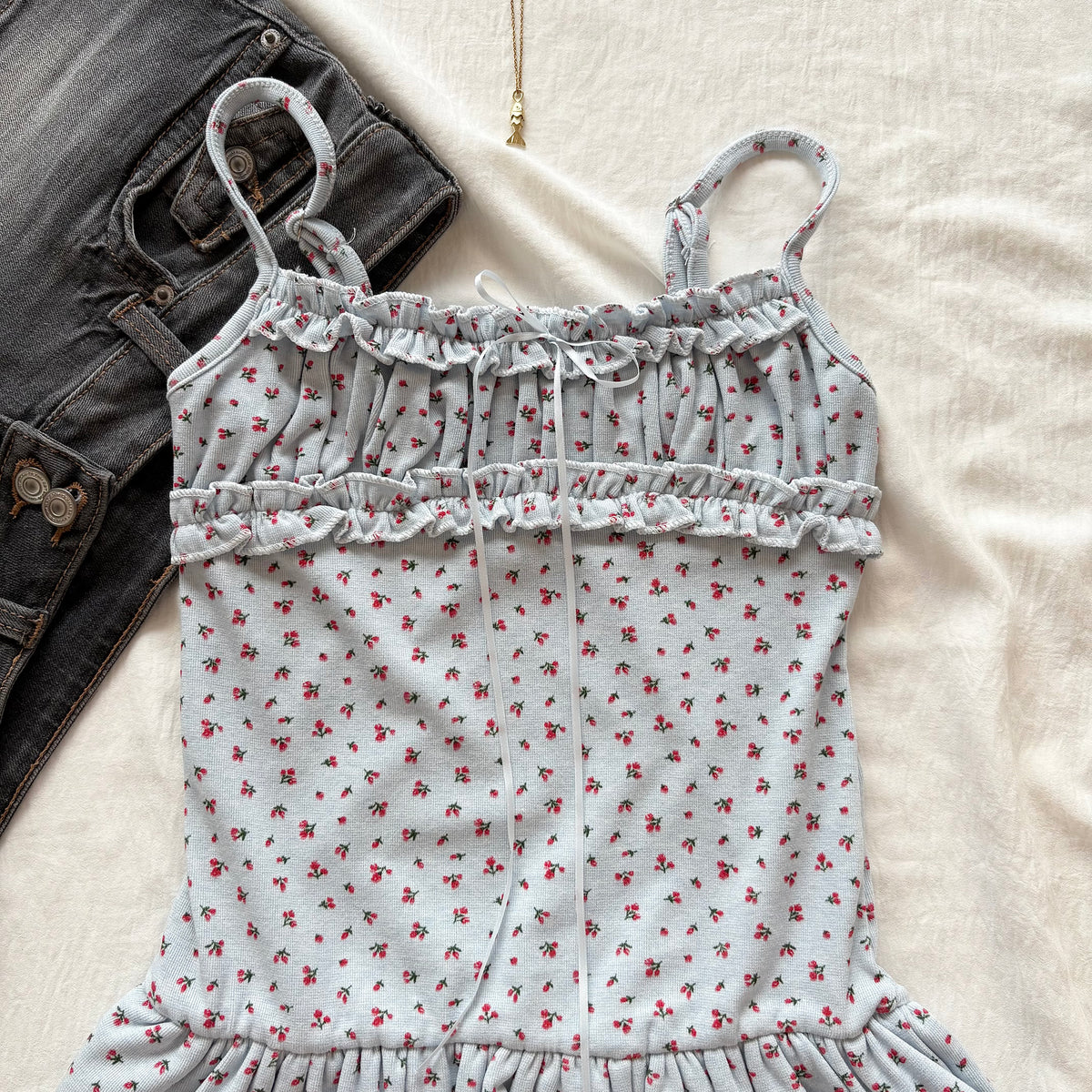 PORCELAIN TOP IN BLUE (Bust :  30-34, Upper Waist : 24-29)